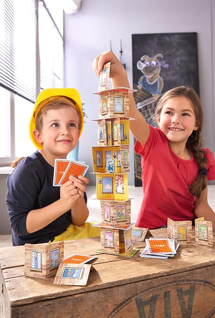 Foto 6 de 6 de HABA 302203 - Rhino Hero, Juego de apilamiento en 3D para 2 a 5 superhéroes de 5 años o más, con Reglas…