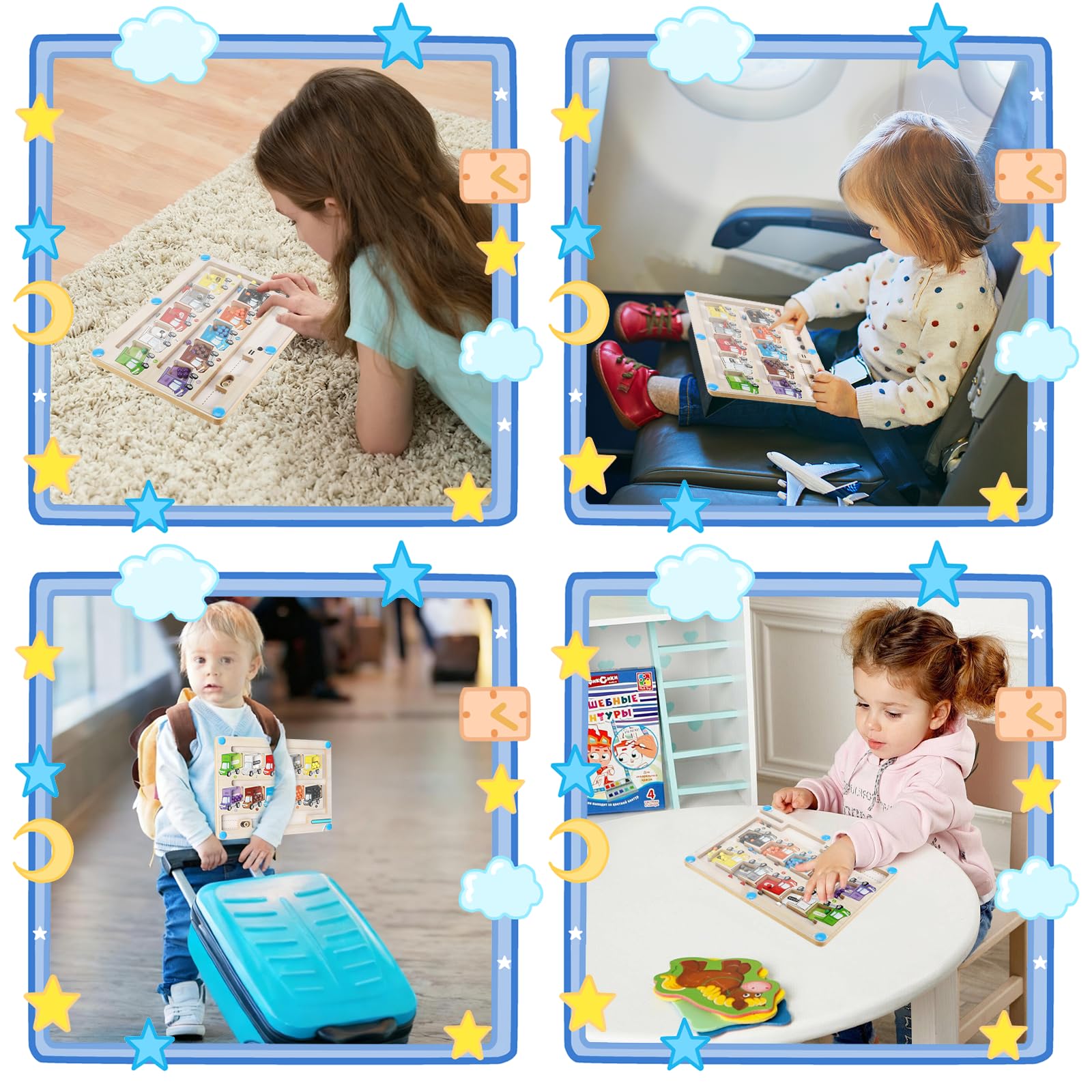 Juego de Laberinto magnético Infantil, Juguete Montessori, 30 x 22 cm, Juego de Laberinto de Madera, Juego Educativo Infantil, Regalo para niños y niñas de 2 a 5 años