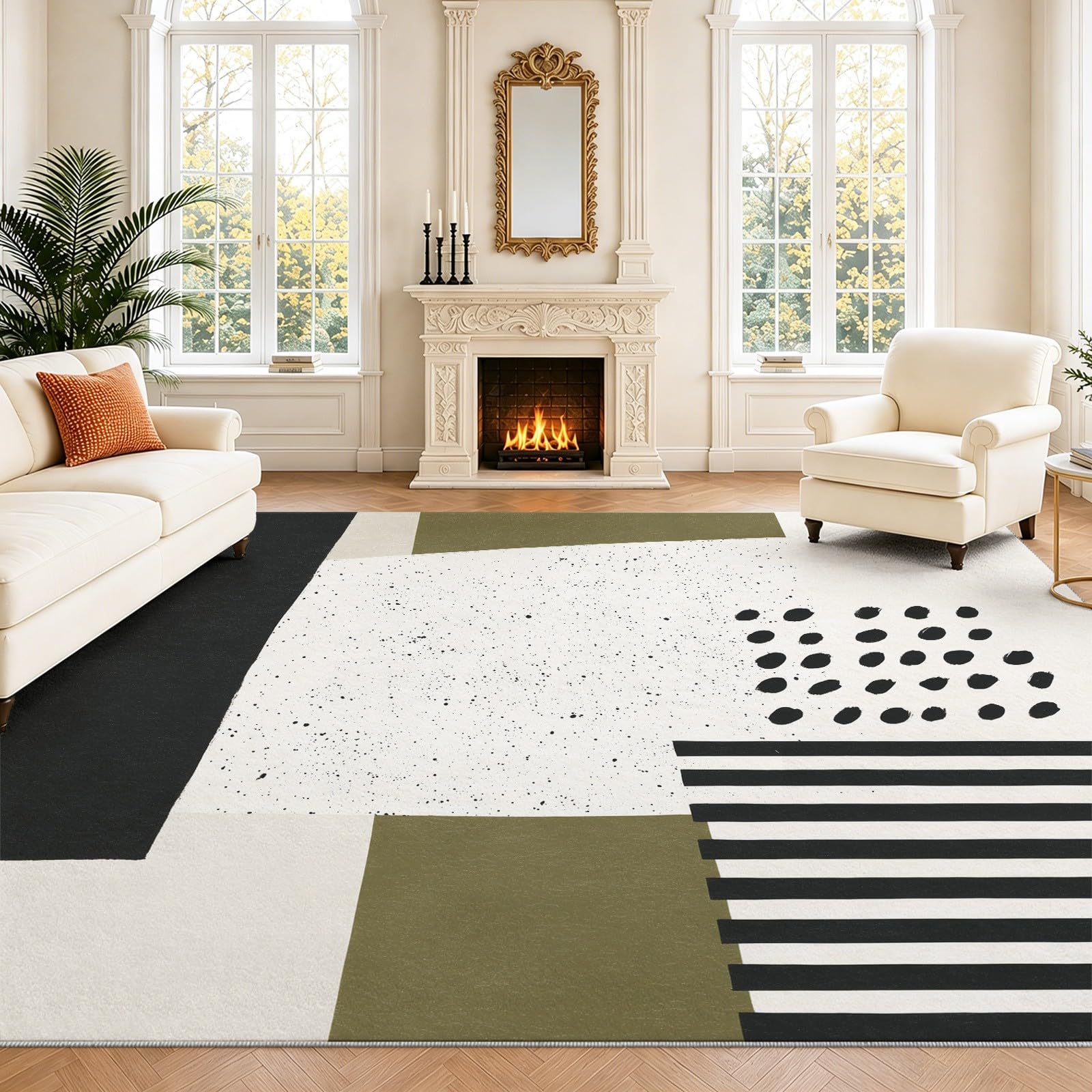 Dywan do sypialni 80 x 120 cm nowoczesna geometria chłopca, dywan z kolorowymi klockami świeża geometria z nadrukiem 3D, dywan do salonu, odpowiedni do pokoju dziecięcego, zmywalny, antypoślizgowy