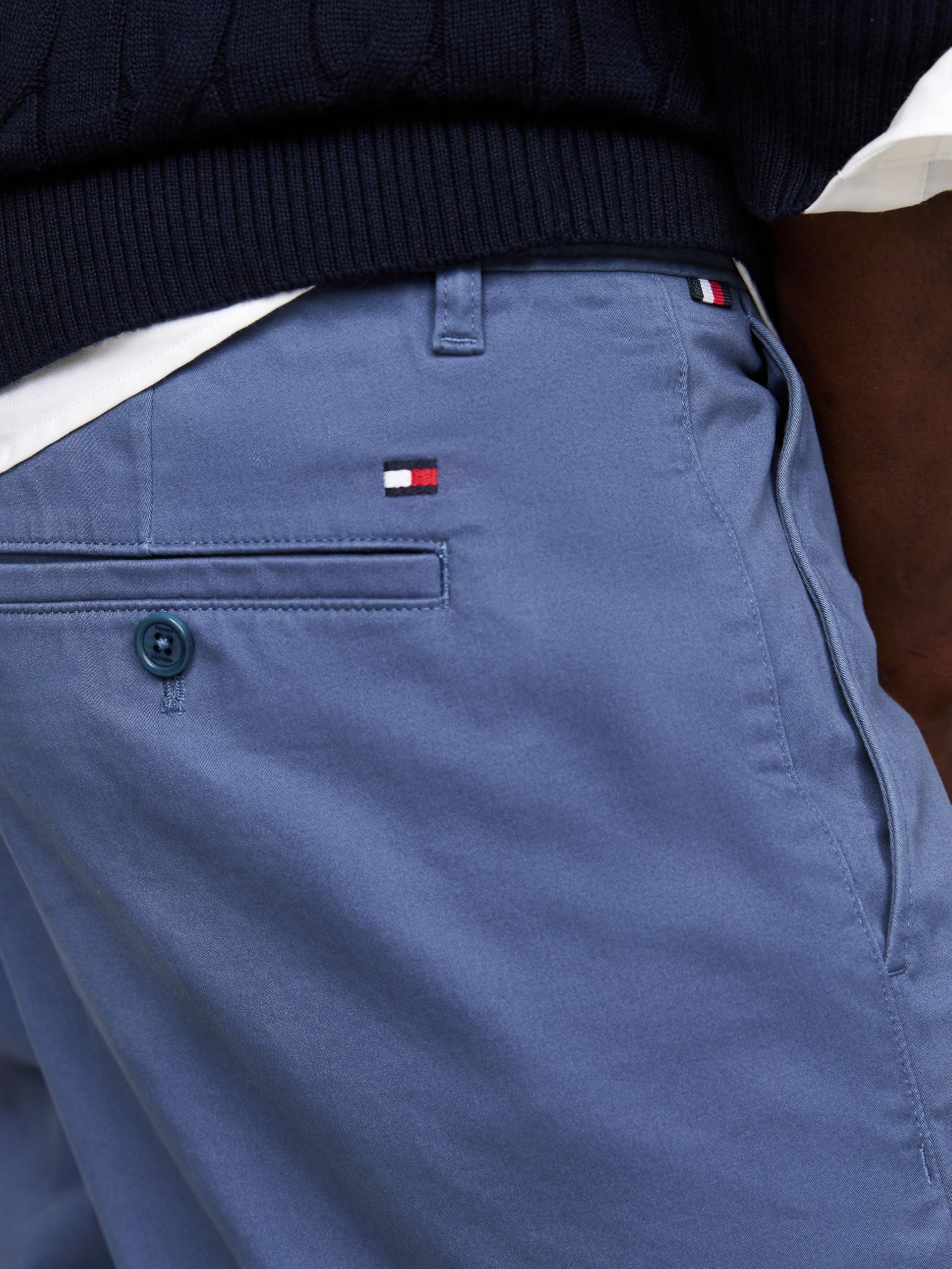 Tommy Hilfiger Męskie chinosy Harlem MW0MW36708, Chino, niebieskie, 3231, Niebieski (Morze Egejskie), 31W / 32L