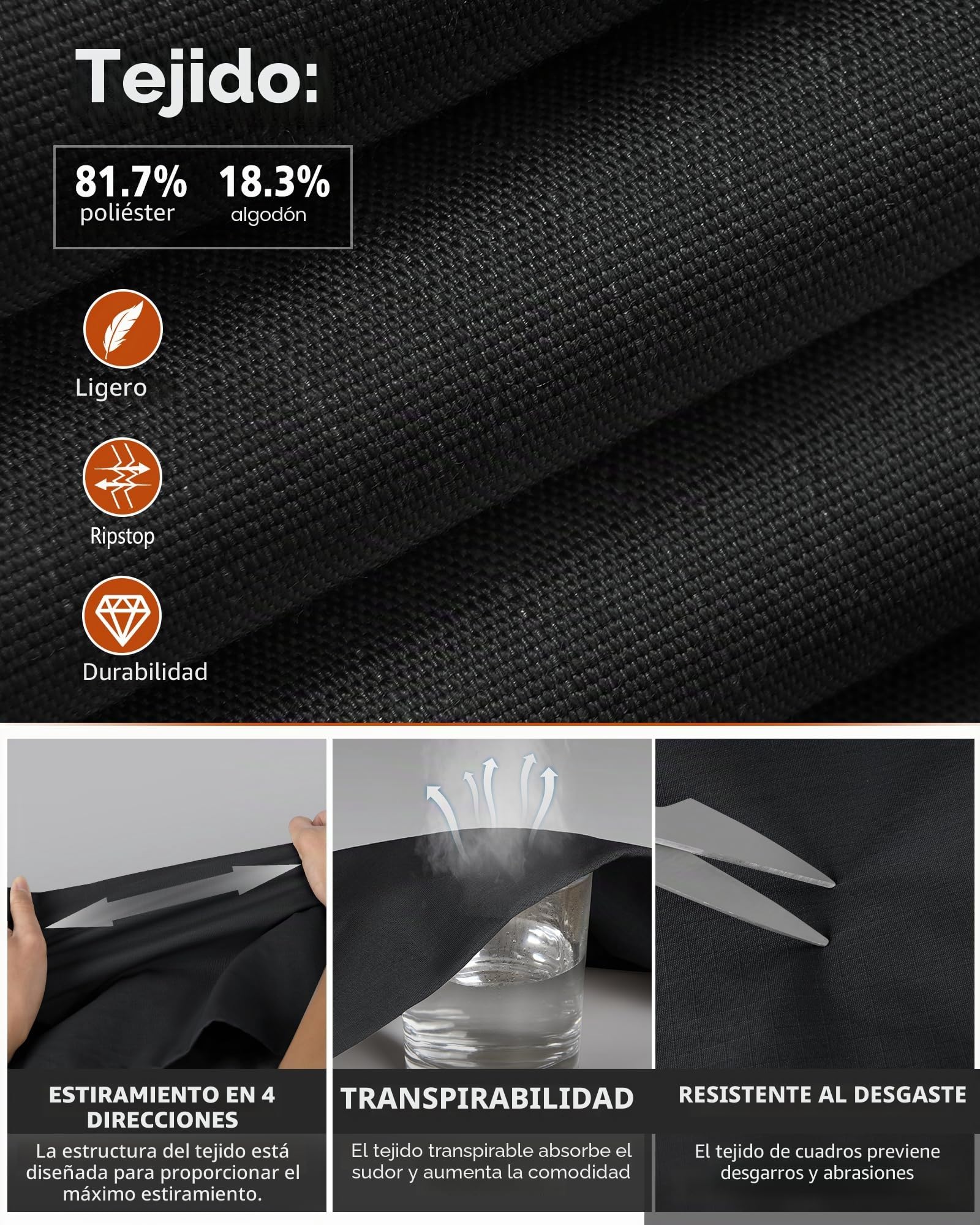 IGOLUMON Pantalones de Trabajo Hombre Pantalones Cargo Hombre Pantalon Táctico Pantalón de Construcción con Muchos Bolsillos Banda Elástica