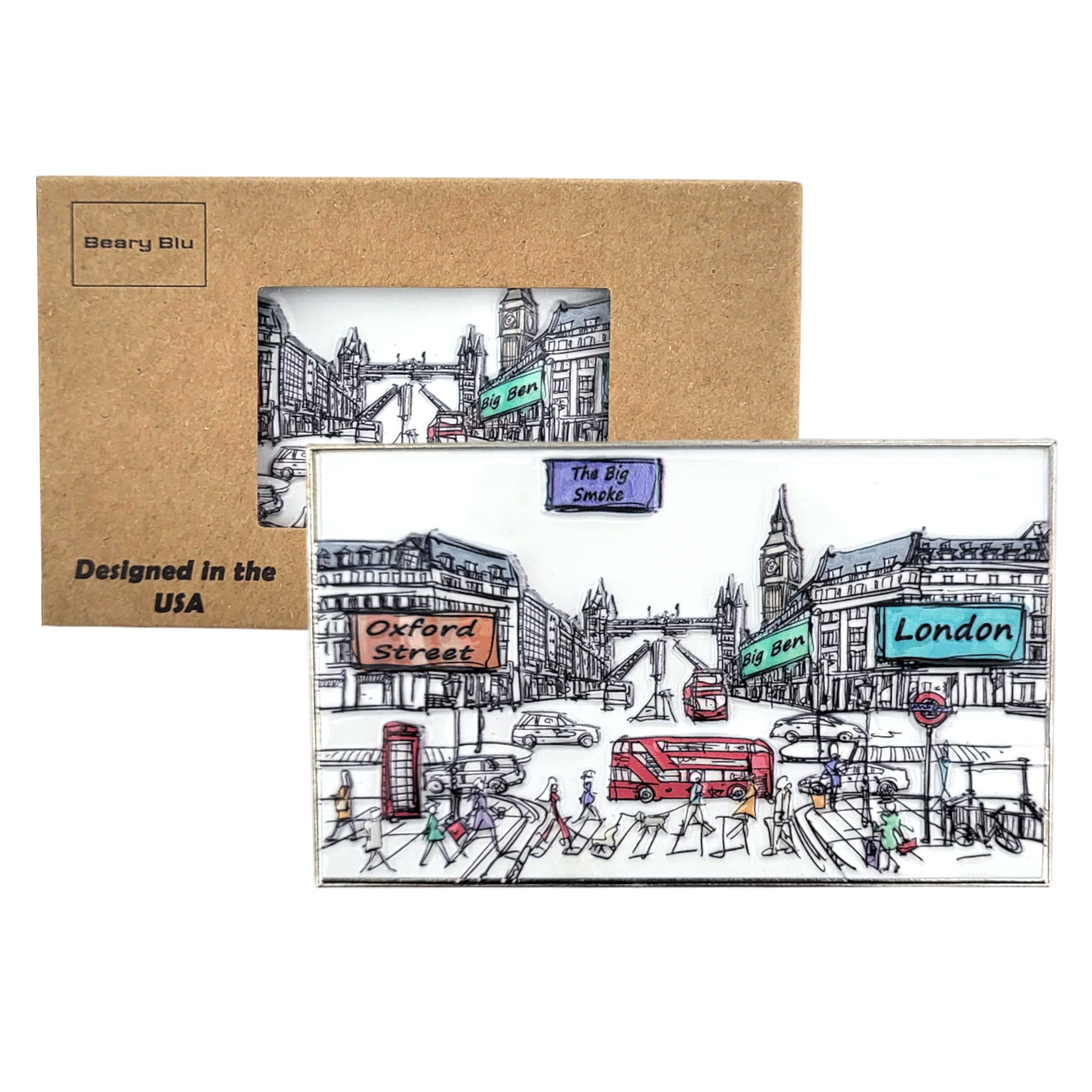 Cities Around The World Artwork Fridge Magnet Series - Designed in The USA - Collectible Souvenir & Gift (London)