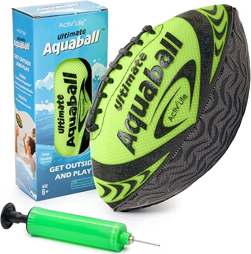 Activ Life Paquete de 2 juguetes de fútbol acuático para piscina, playa, al aire libre, juguetes de piscina impermeables de 9.5 pulgadas para niños,