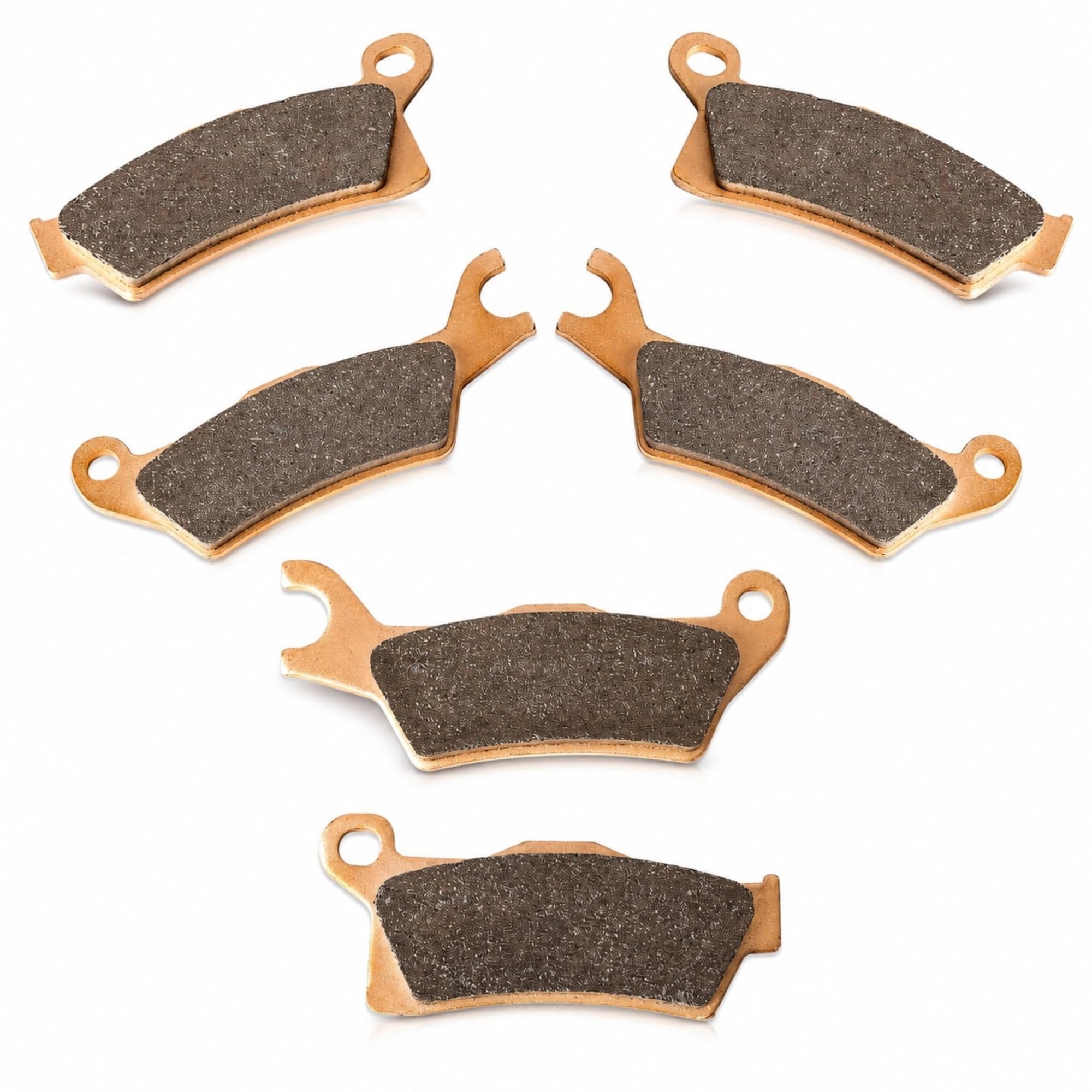 Front Rear Sintered Metal Brake Pad Kit Compatible with Can-Am Outlander 450 570 650 850 1000 (2012-2022), 3-Caliper System, 6 Pads, Replaces 705601014 705601015 715900248 715900249
