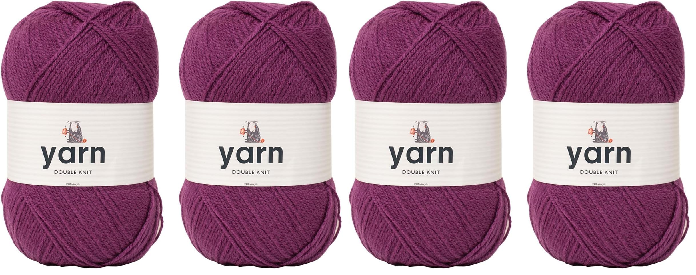 KORBOND DK Black Yarn - 100g Acrylic Wool - Lightweight, Hypoallergenic & Durable Double Knit Crochet Yarn Knitting Wool (290m Total) — view 96