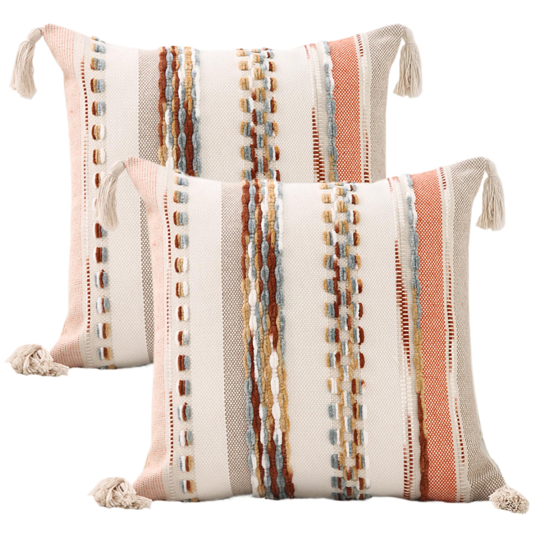 hzskeqpyhzskeqpy 2 Boho pc Pillows of Pillows Texturized 18x18 Multipurpose Neutral Launch Pillows Sofa Bed Decoration of The Bohemian Cushions