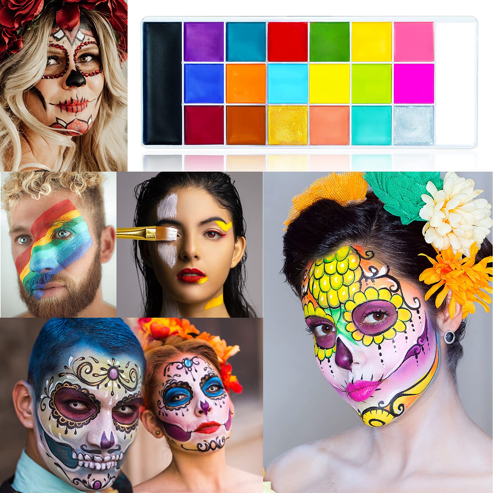 PHOEBE Professional Face Body Paint Oil Palette 20 Col...B098RPW2GX