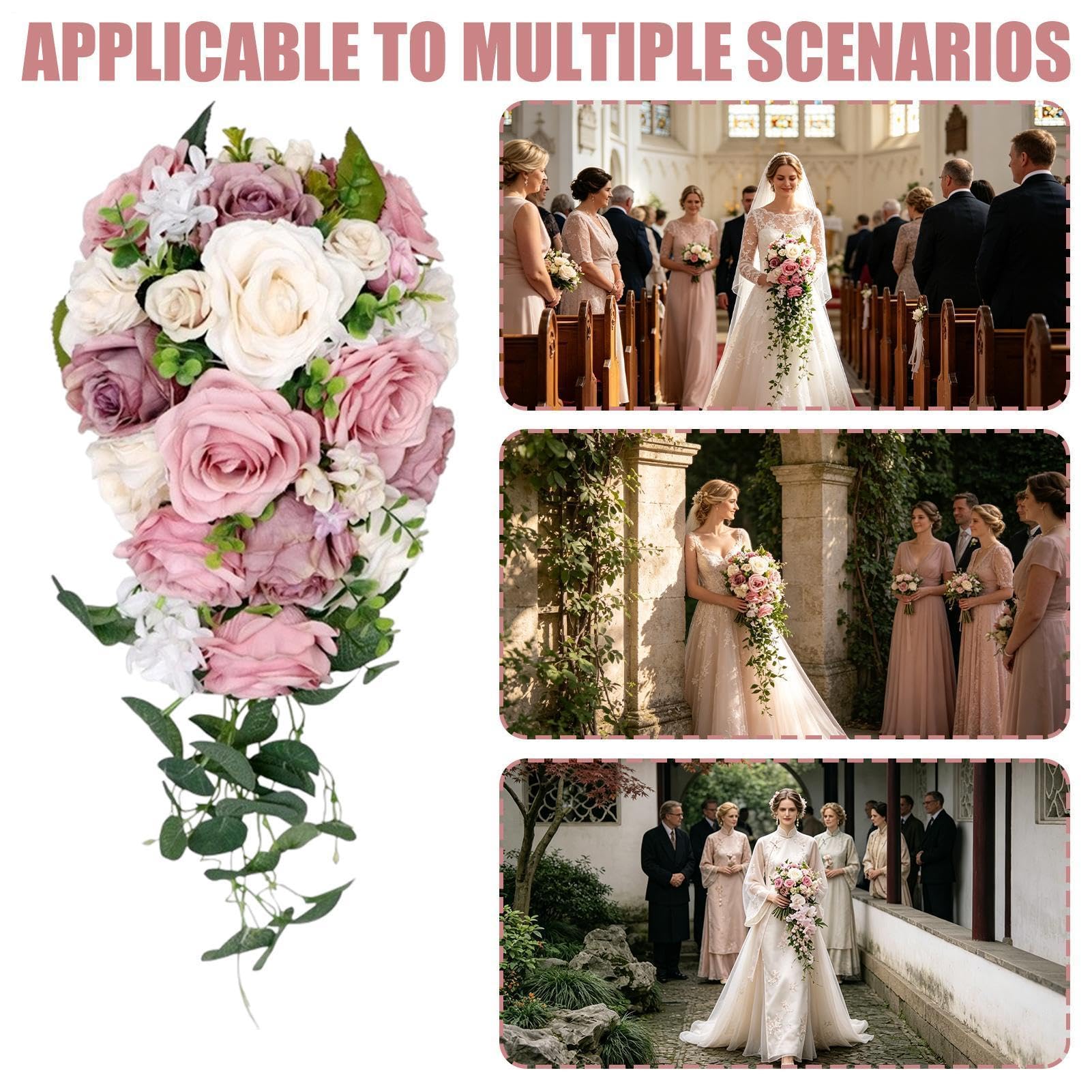 Generico Bouquet per la Sposa Cascata Artificiale Realistica