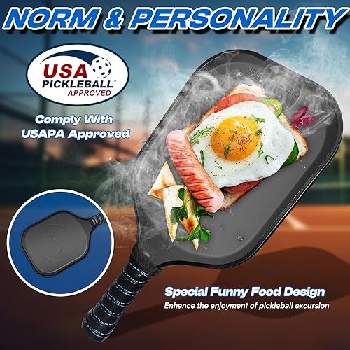 Miniatura 2 de Juego de 2 palas de pickleball aprobadas por USAPA, palas de pickleball de fibra de vidrio, raquetas ligeras de pickleball, paquete de 2, núcleo de