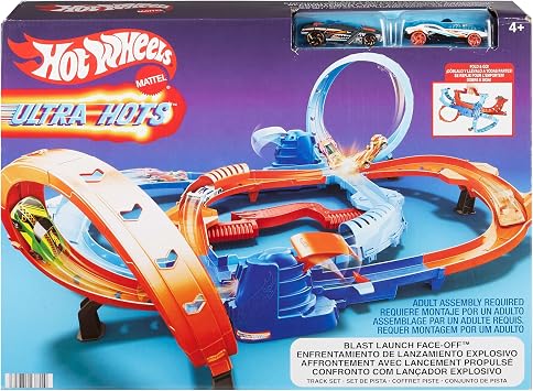 Hot Wheels Ultra Hots Blast Launch Face-Off Track Set With 2 164 Scale Toy Cars