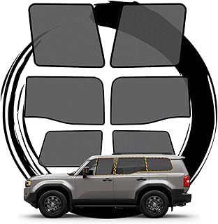 ruiya 2024 新型 トヨタ ランドクルーザー 250 サンシェード メッシュカーテン 専用 ランクル250 メッシュシェード 車窓日よけ 車用サンシェード サイドガラス用 遮光カーテン UVカット 日よけ マグネット式 虫除け ランクル 250 カスタム パーツ (6枚セット)