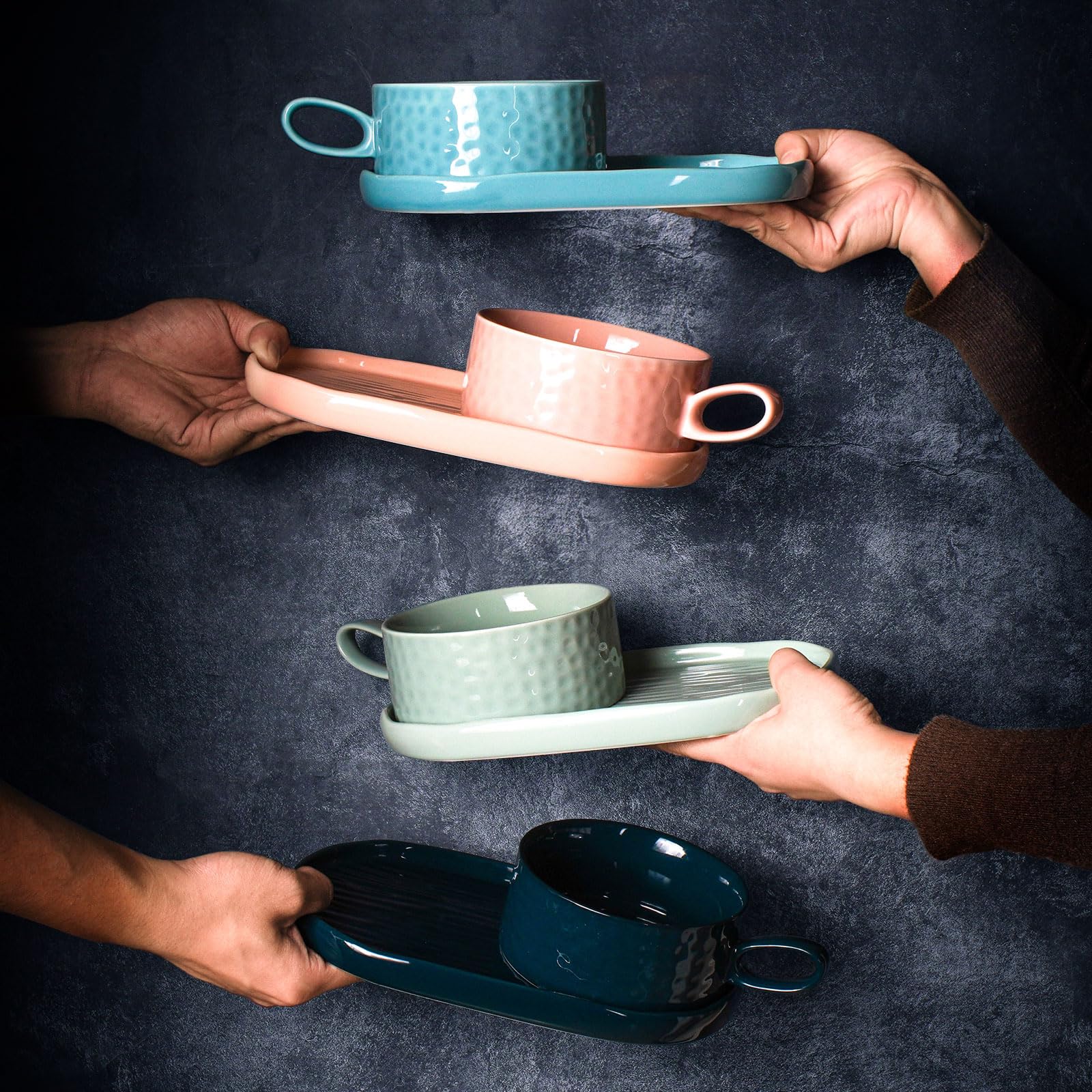 White Square Plates Soup And Sandwich Plate Combo, Oz Dip/Soup