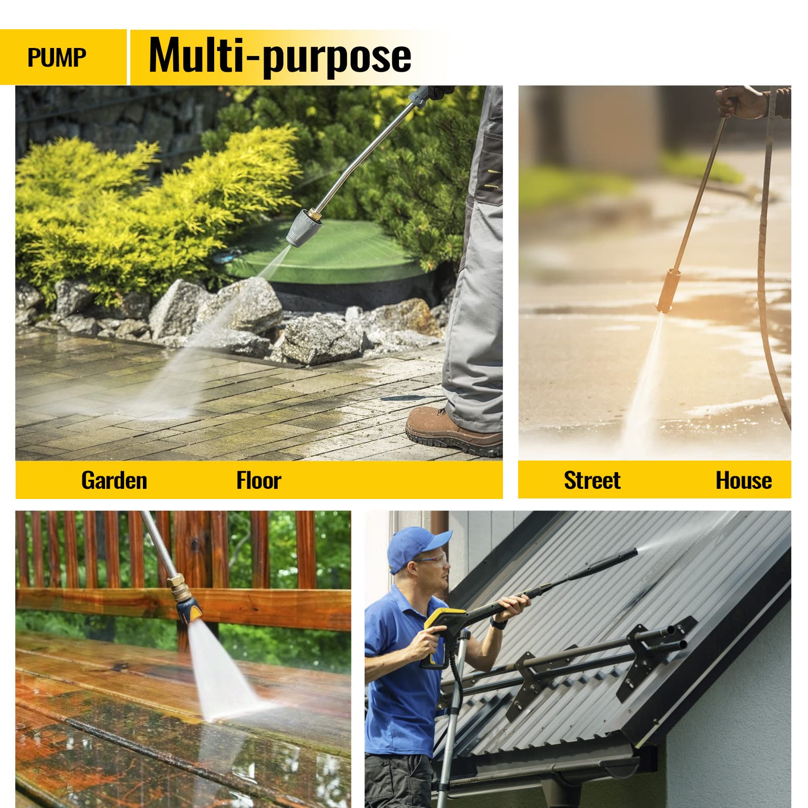 SurmountWay 3200 PSI Pressure Washer Pump Vertical 7/8" Shaft Replacement Power Washer Pump 2.4 GPM for 308653052,308653006, 202274GSï¼ˆVerticalï¼‰