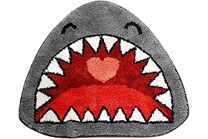 Shark Bath Mats for Bathroom: Non-Slip, Soft, Absorbent, Aesthetic Grey
