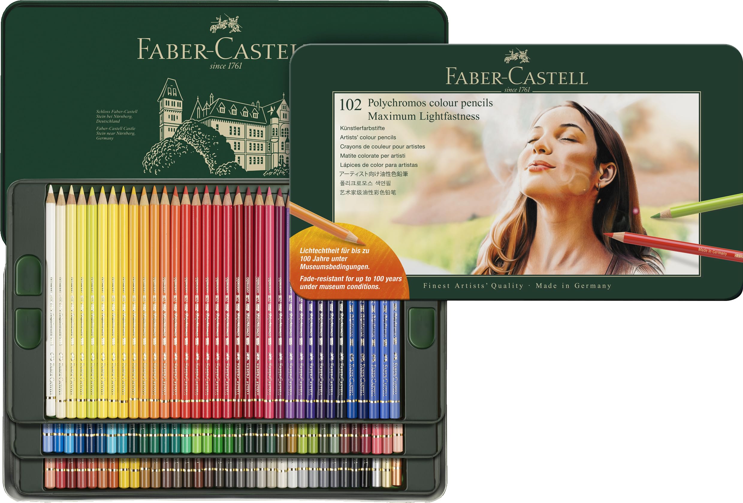 Amazon.com: Faber-Castell 210061 - Metal Case 102 Polychromos