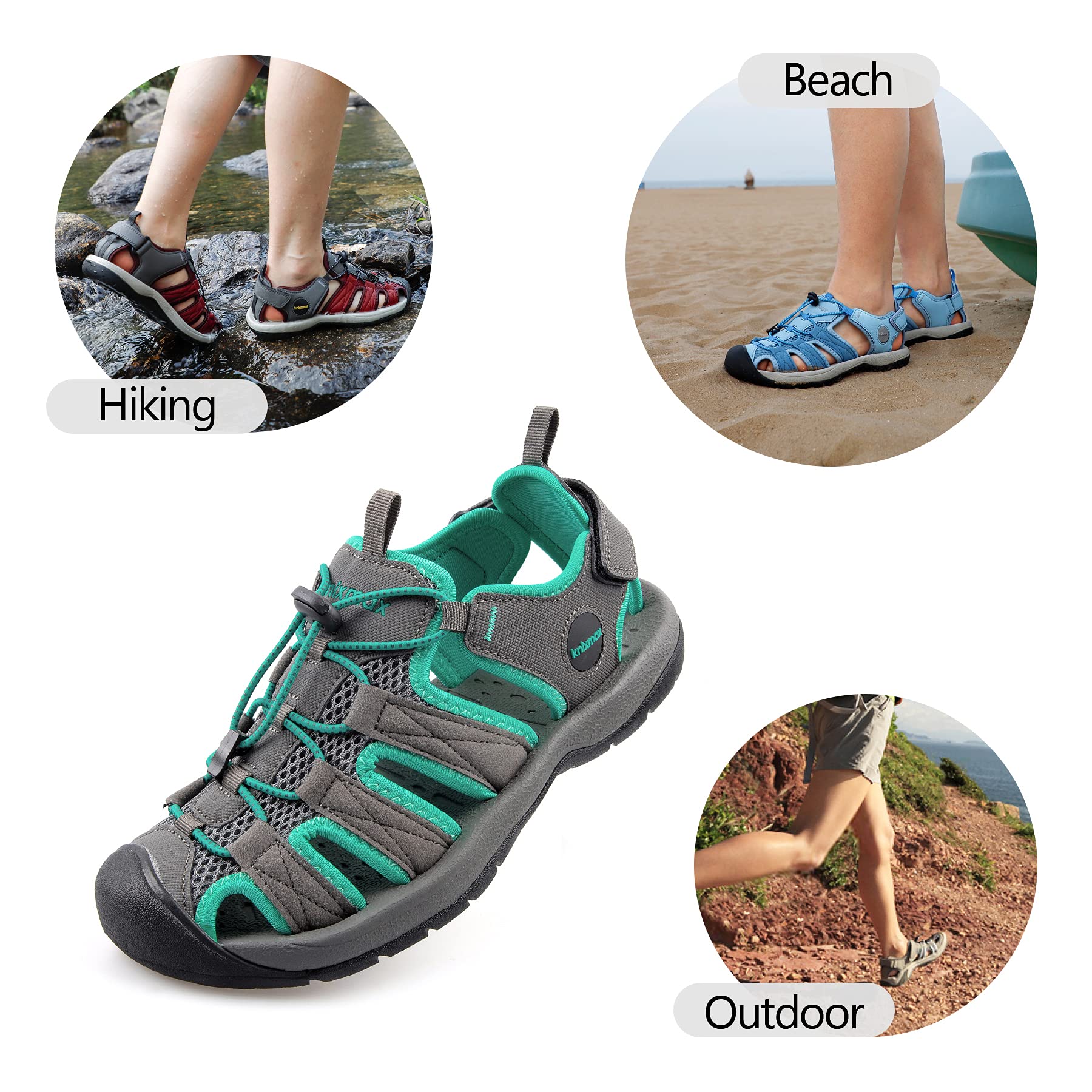 Knixmax Sandali Sportivi Estivi Uomo Donna Traspirante All'aperto Antiscivolo Escursionismo Scarpe da Trekking Passeggiata Arrampicata