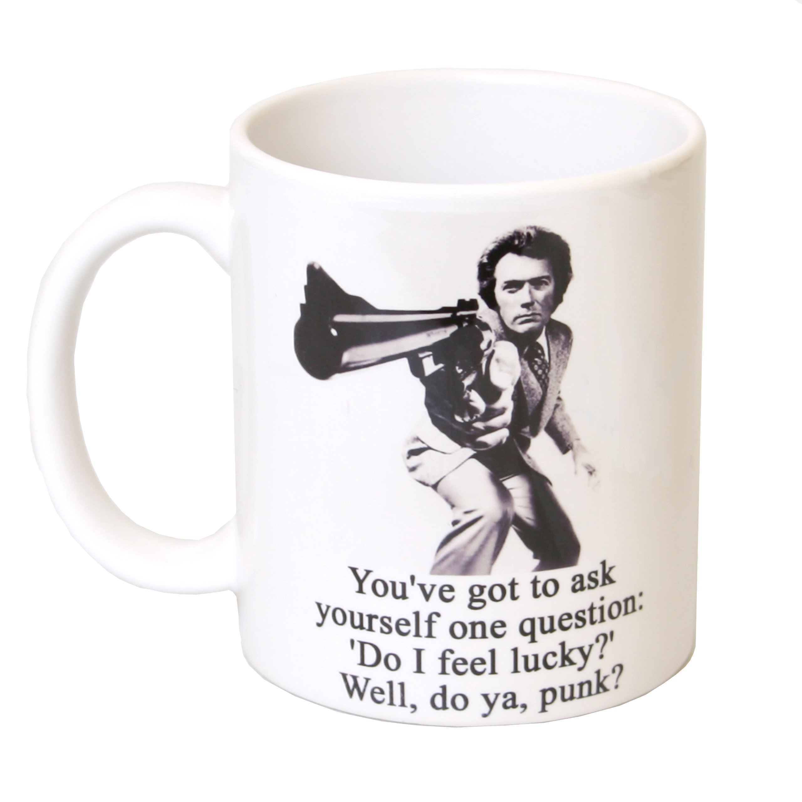 Mugs N Kisses Do I Feel Lucky?' Dirty Harry Tea Coffee Gift 11Oz Ceramic Mug - Treat Republic Range - Mother's Day, Birthday, Christmas Office Tea Coffee Gift 11Oz Ceramic Mug