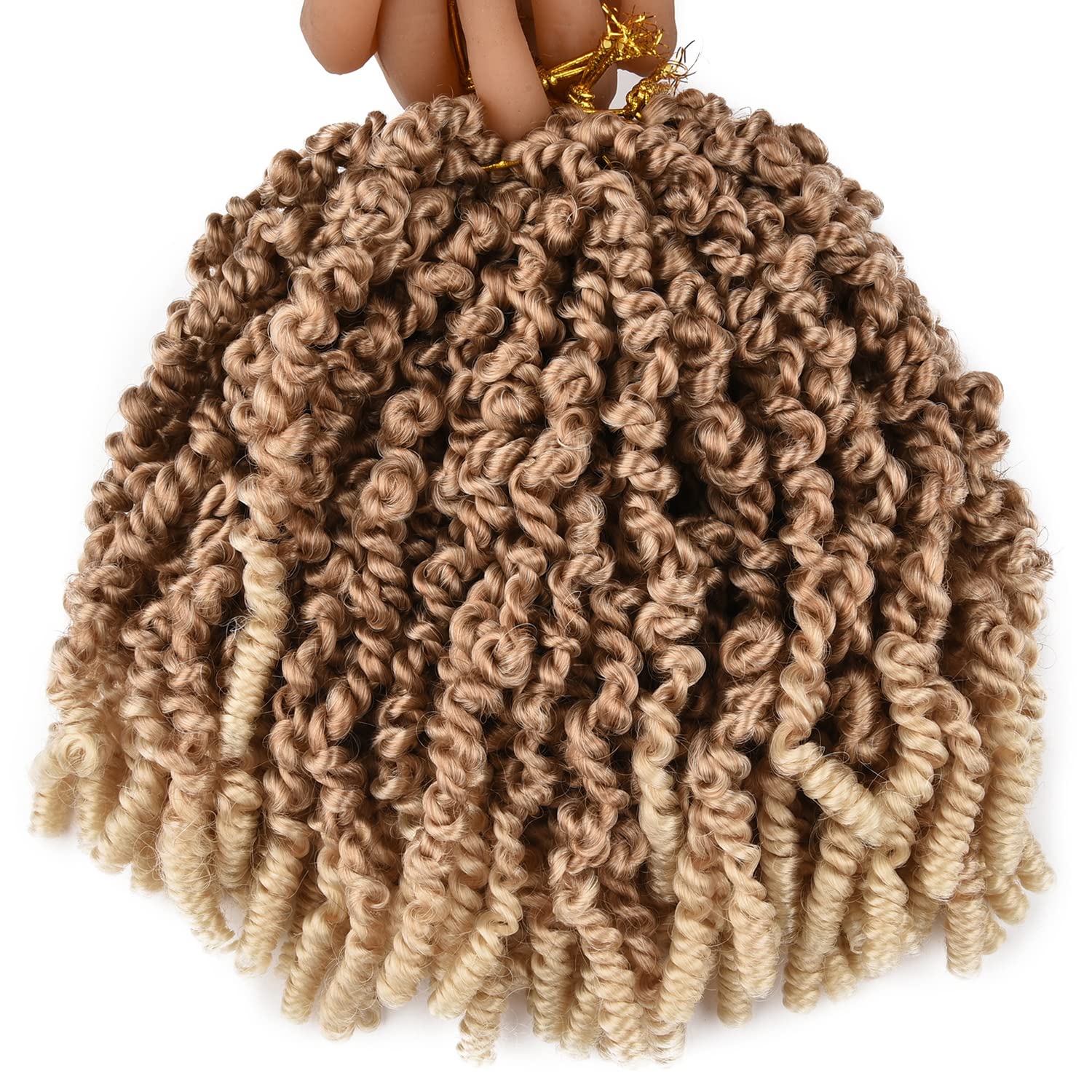Bomb Twist Braids Hair 8 Inch Pre-Twisted Braids Spring Twist Crochet Hair Short Curly Pre-looped Synthetic Braiding Hair Extensions For Women 6packs Sale M613