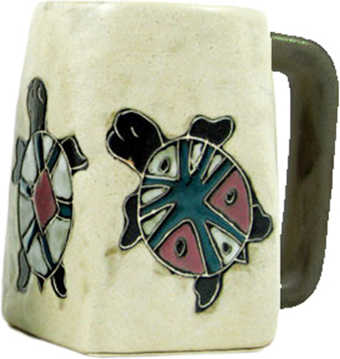 One (1) MARA STONEWARE COLLECTION - 12 Oz Coffee Cup Collectible Square Bottom Dinner Mug - Desert Turtle Design