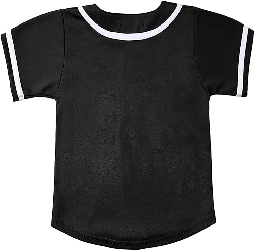Miniatura 2 de SPTEHW - Camiseta de béisbol para niños y niñas, con botones, estilo hip hop, personalizada, para sóftbol