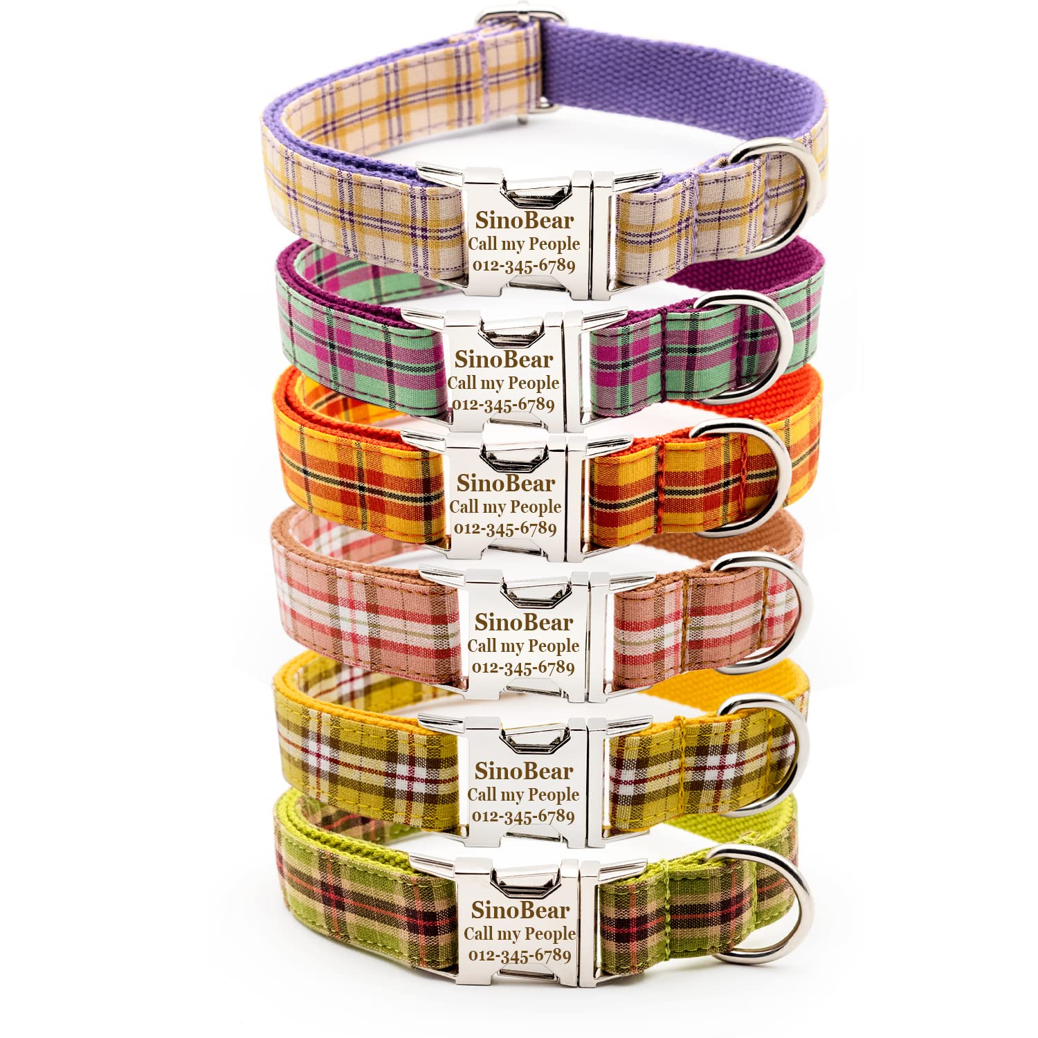 Personalized Dog Collar, Classic Custom Engraved Collar with Customized Text for Large Medium Small Dogs (Fruit Style)