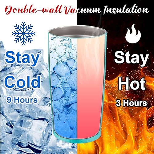 Miniatura 4 de Juego de 12 vasos de Navidad de 20 onzas de acero inoxidable, tazas de viaje divertidas de Navidad con tapa y cepillos para popote para Navidad,