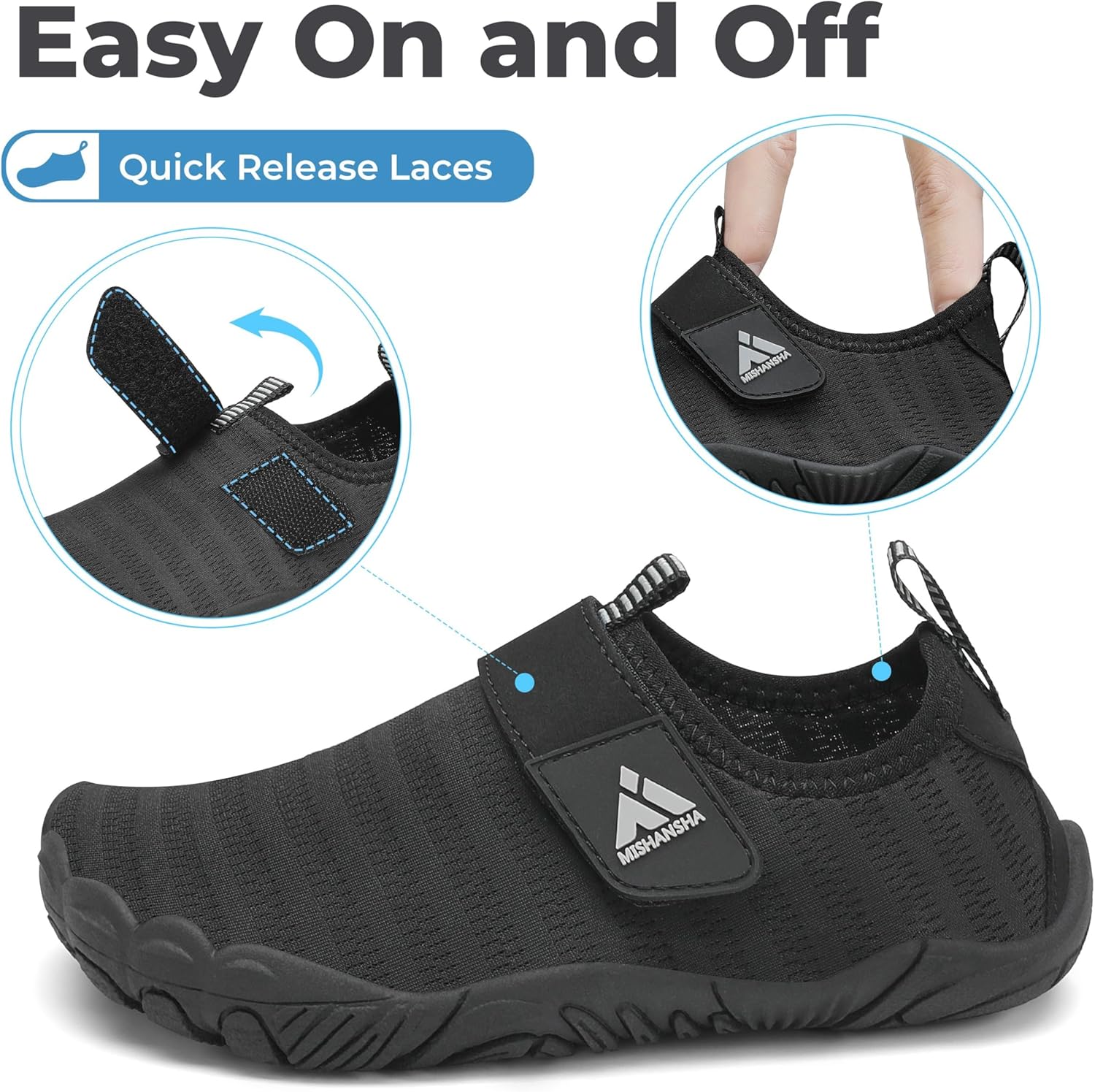 Mishansha Kinder Badeschuhe Schnell Trocknend Wasserschuhe Mädchen Jungen Barfußschuhe Atmungsaktiv Schwimmschuhe rutschfest Gr.24-35 - Image 4
