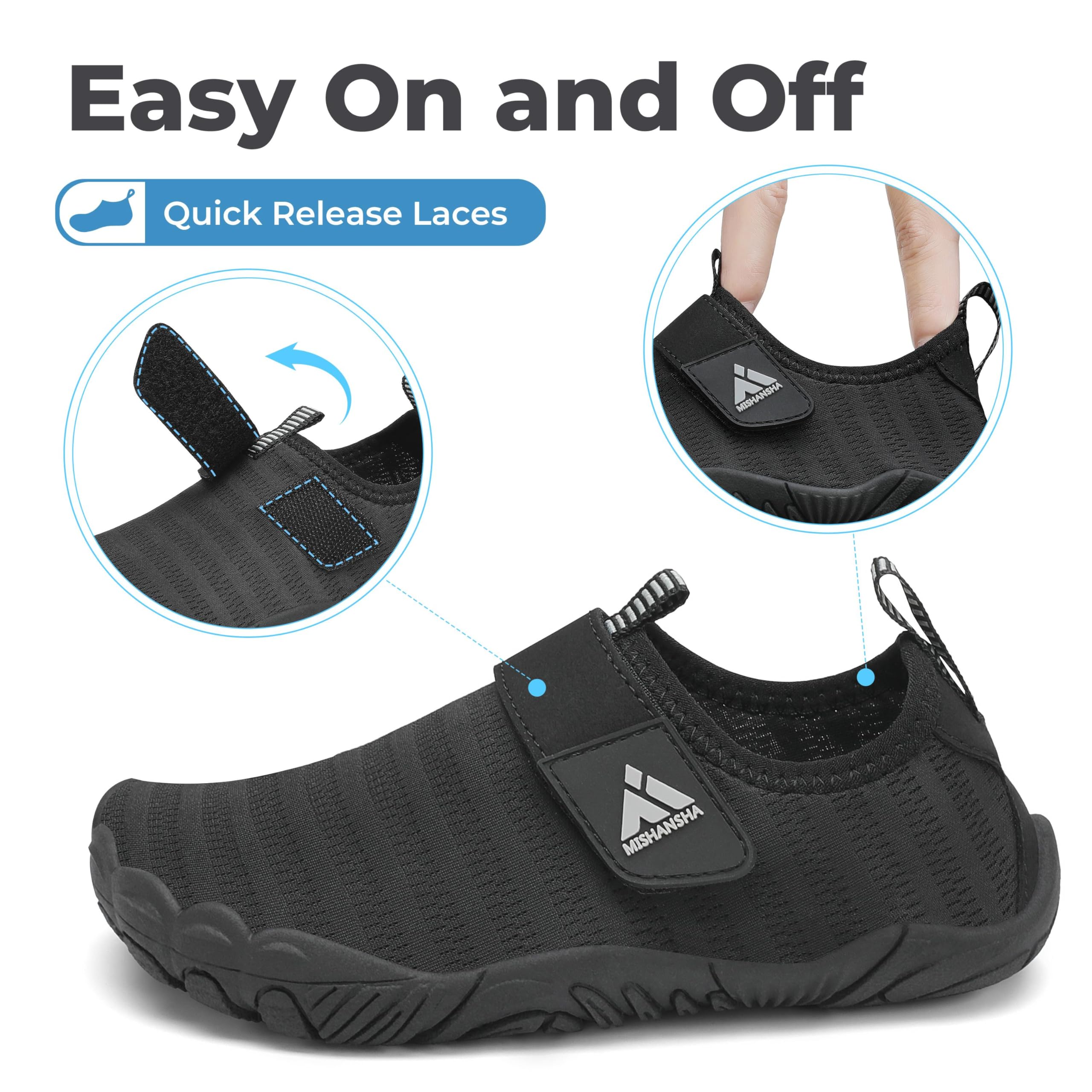 Mishansha Bambino Scarpe da Acqua Asciugatura Rapida Ragazzo Antiscivolo Scarpette Scoglio Immersione Spiaggia Surf Taglia 24-35 EU