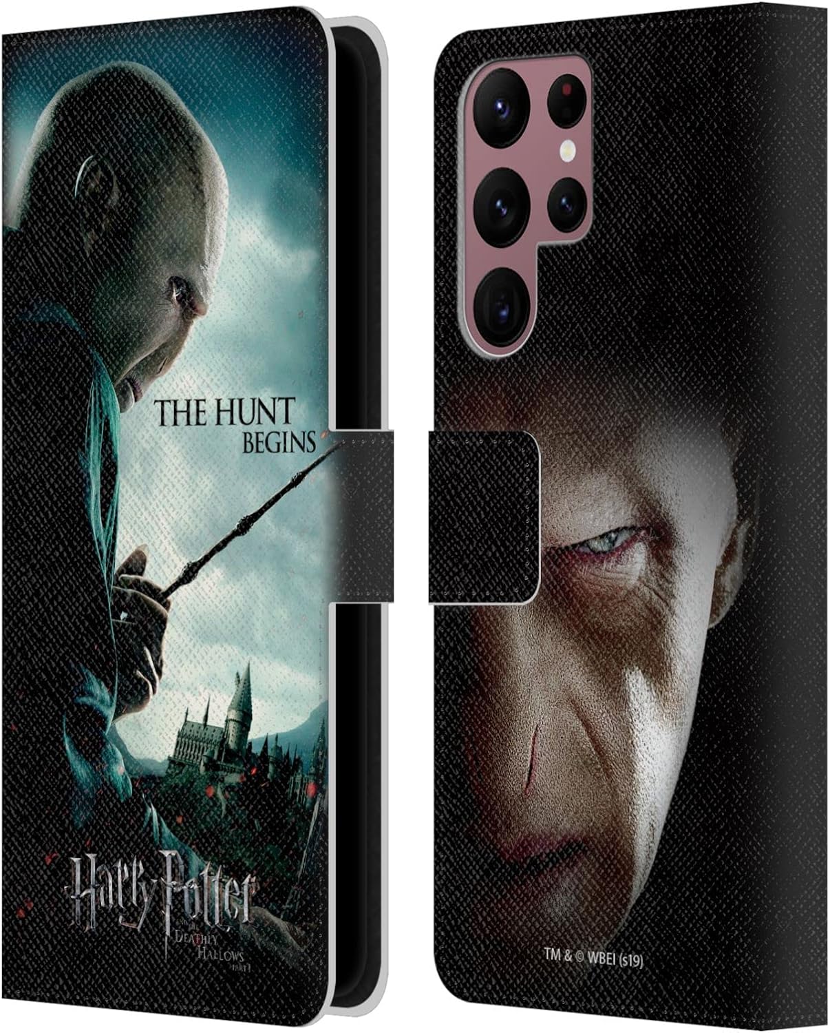 Head Case Designs Officially Licensed Harry Potter Voldemort Deathly Hallows VII Leather Wallet Case Compatible with Samsung Galaxy S22 Ultra 5G