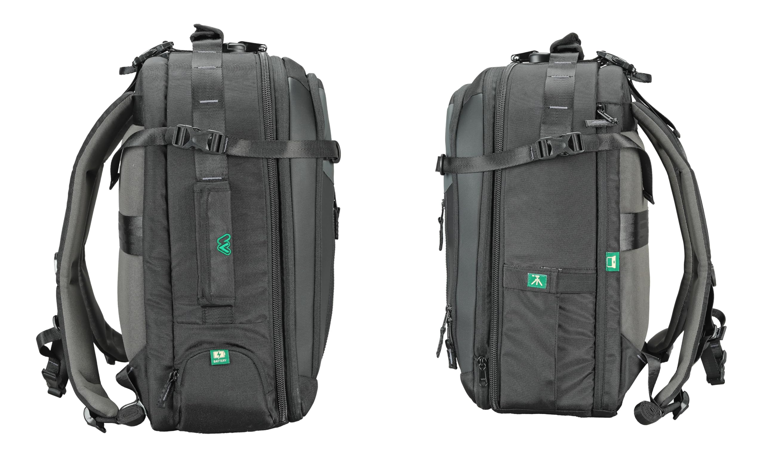 MOBIUS Gen Z DSLR Camera Backpack, Waterproof, 900D PU Coated Polyester, 40L, Expandable Gimbal Compartment, Fits 2 Camera Bodies, 5-6 Lenses, 16 Inch Laptop, Tripod Holder, Number Lock, Unisex 3