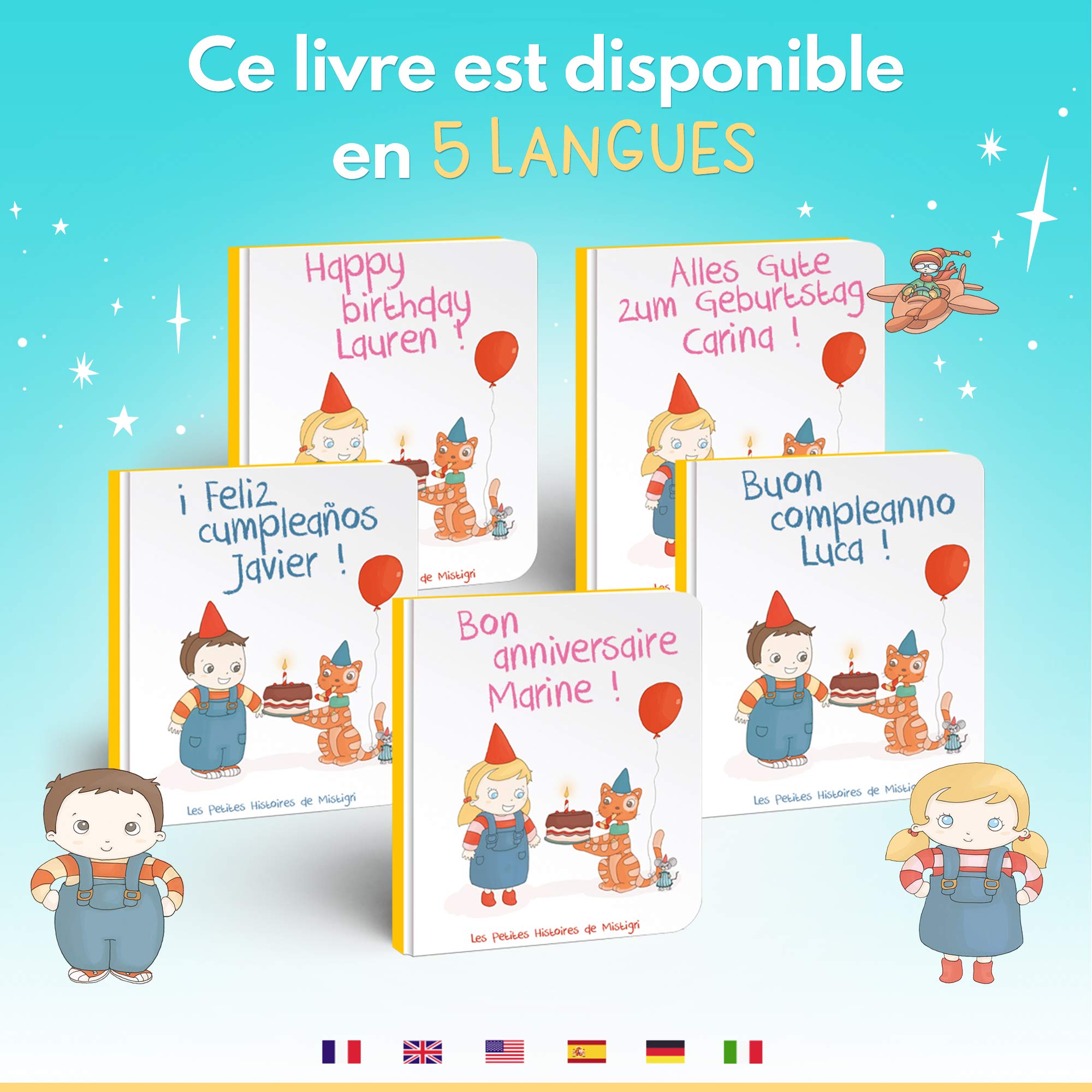 Livre Enfant - Livre Personnalisé avec Prénom - Idée Cadeau – Bon Anniversaire – de 0 à 3 ans – 22 Pages