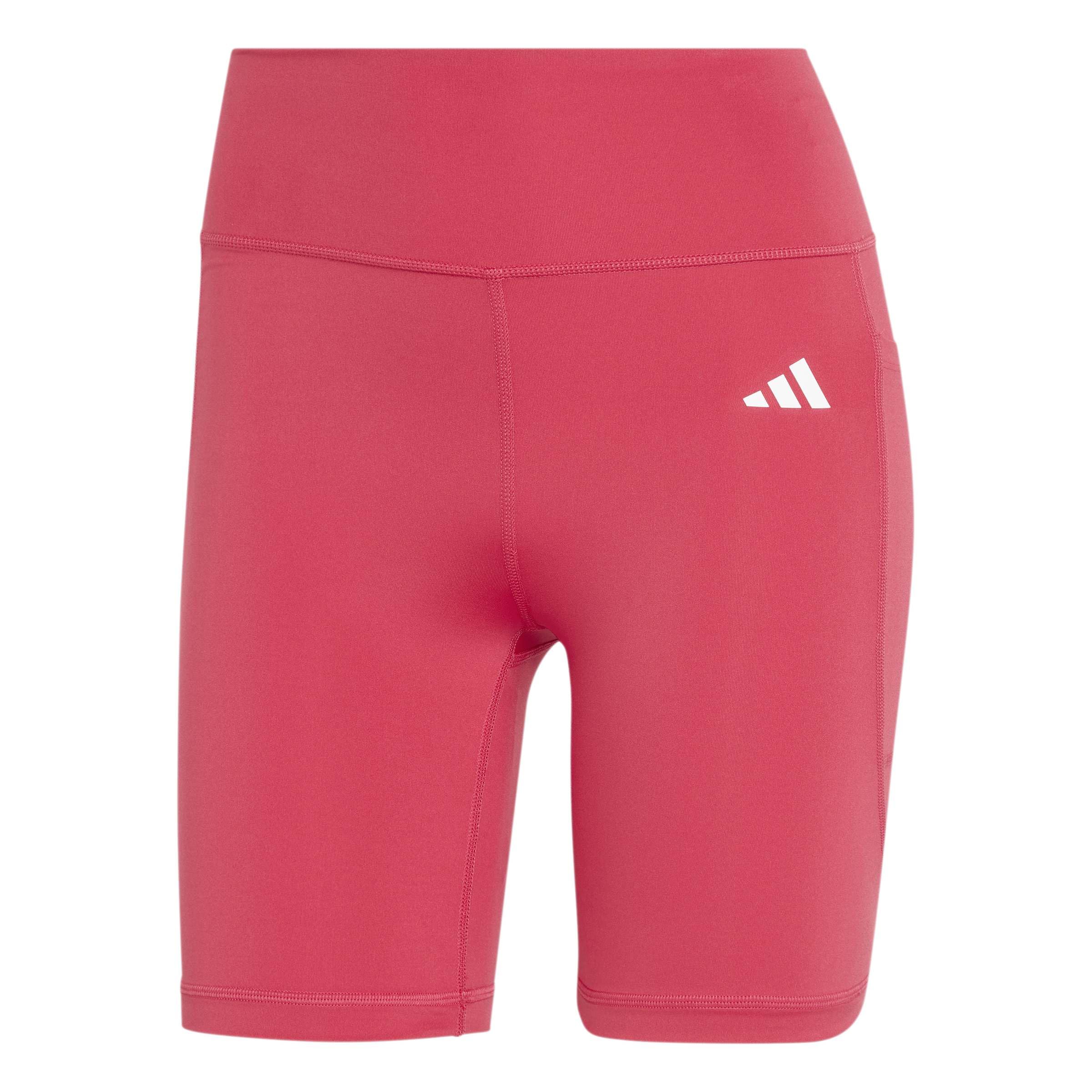 adidas Women's Optime Essentials Stash Pocket 7Inch Short Leggings Tights, Power Pink, XL
