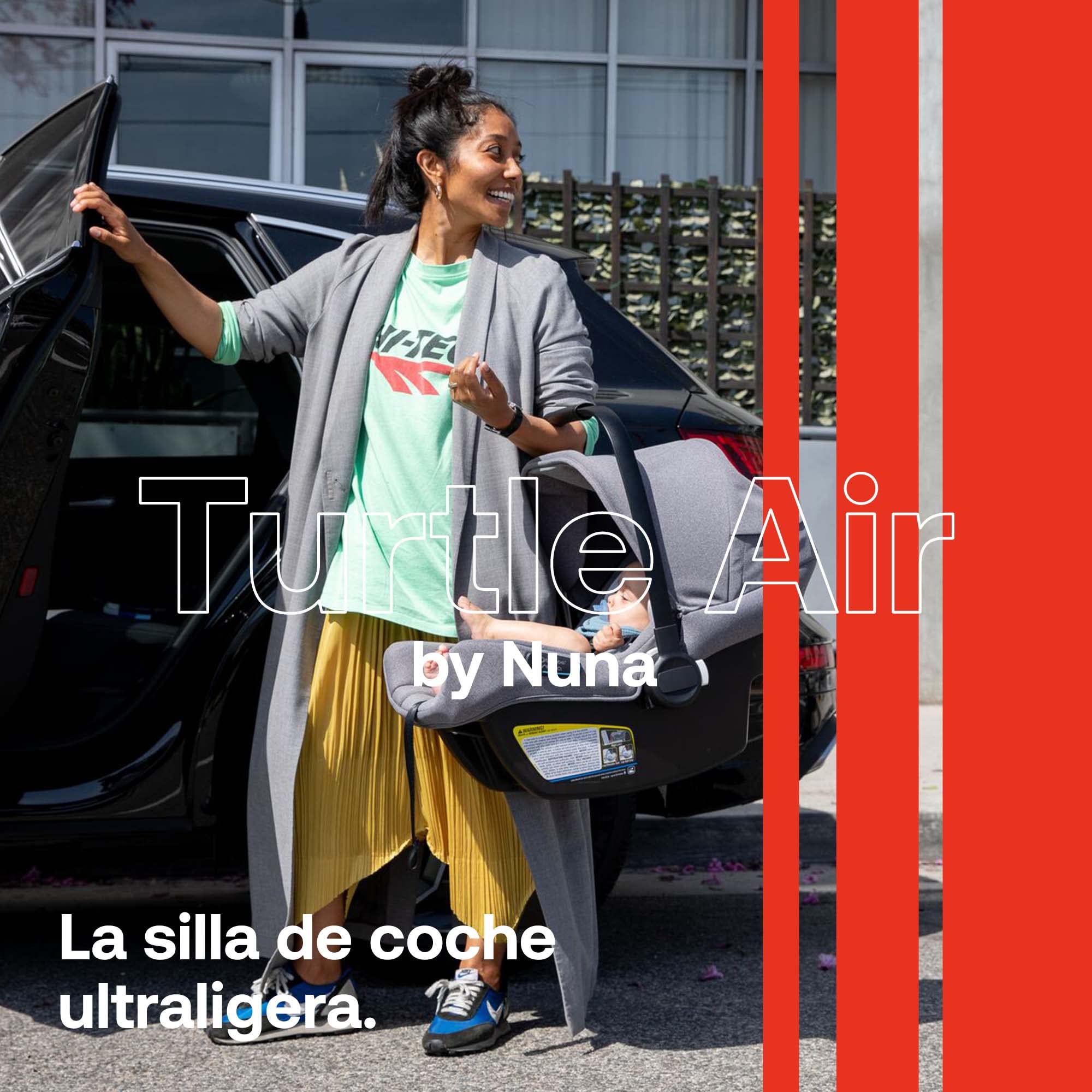 Bugaboo Turtle Air by Nuna, Silla de Coche Para Bebés y Niños Cómoda con Adaptadores para el Bugaboo Bee y Capota Grande para el Sol, Ligera y Segura