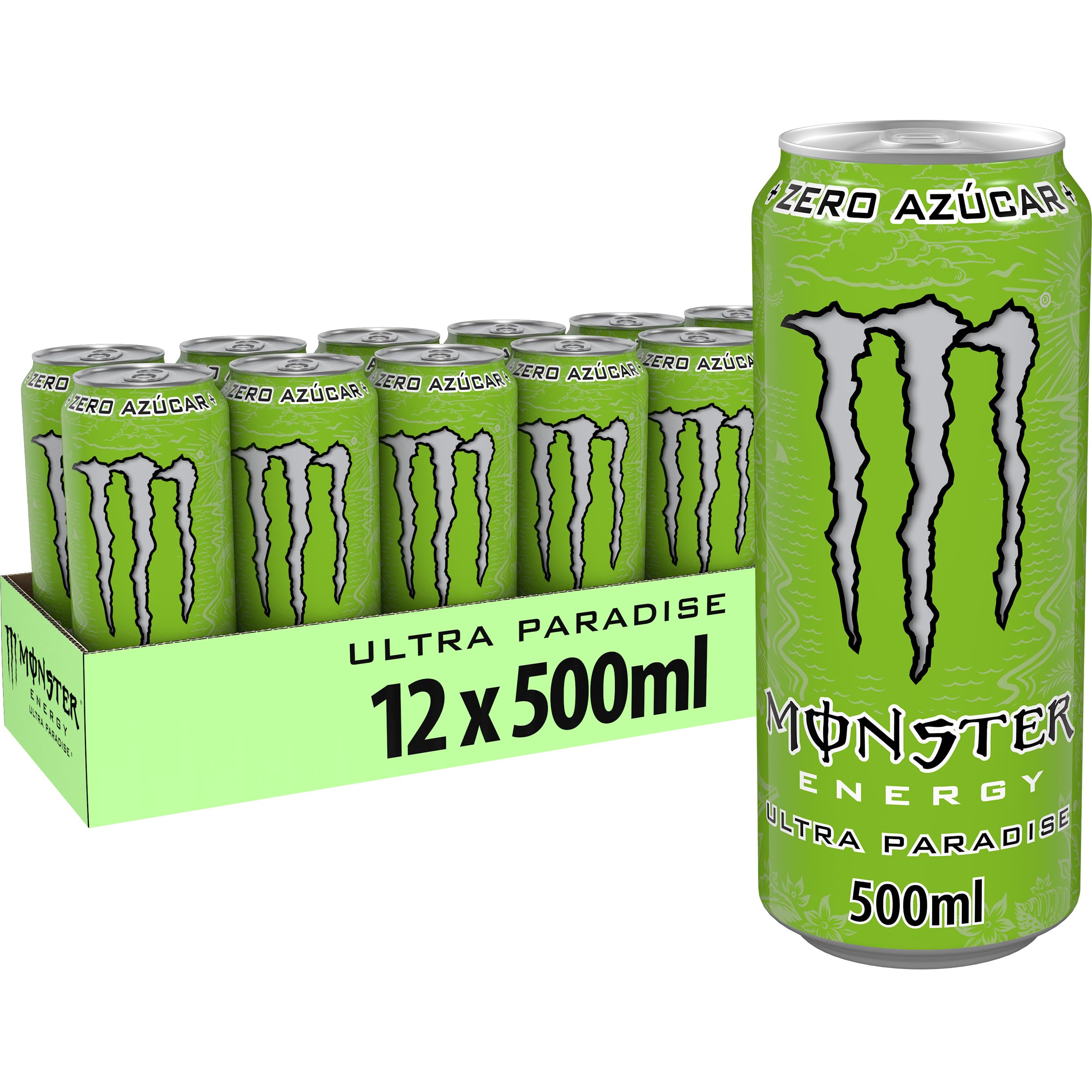 Monster Energy Ultra Paradise Bebida Energética sin Azúcar Pack 12 Latas 500ml
