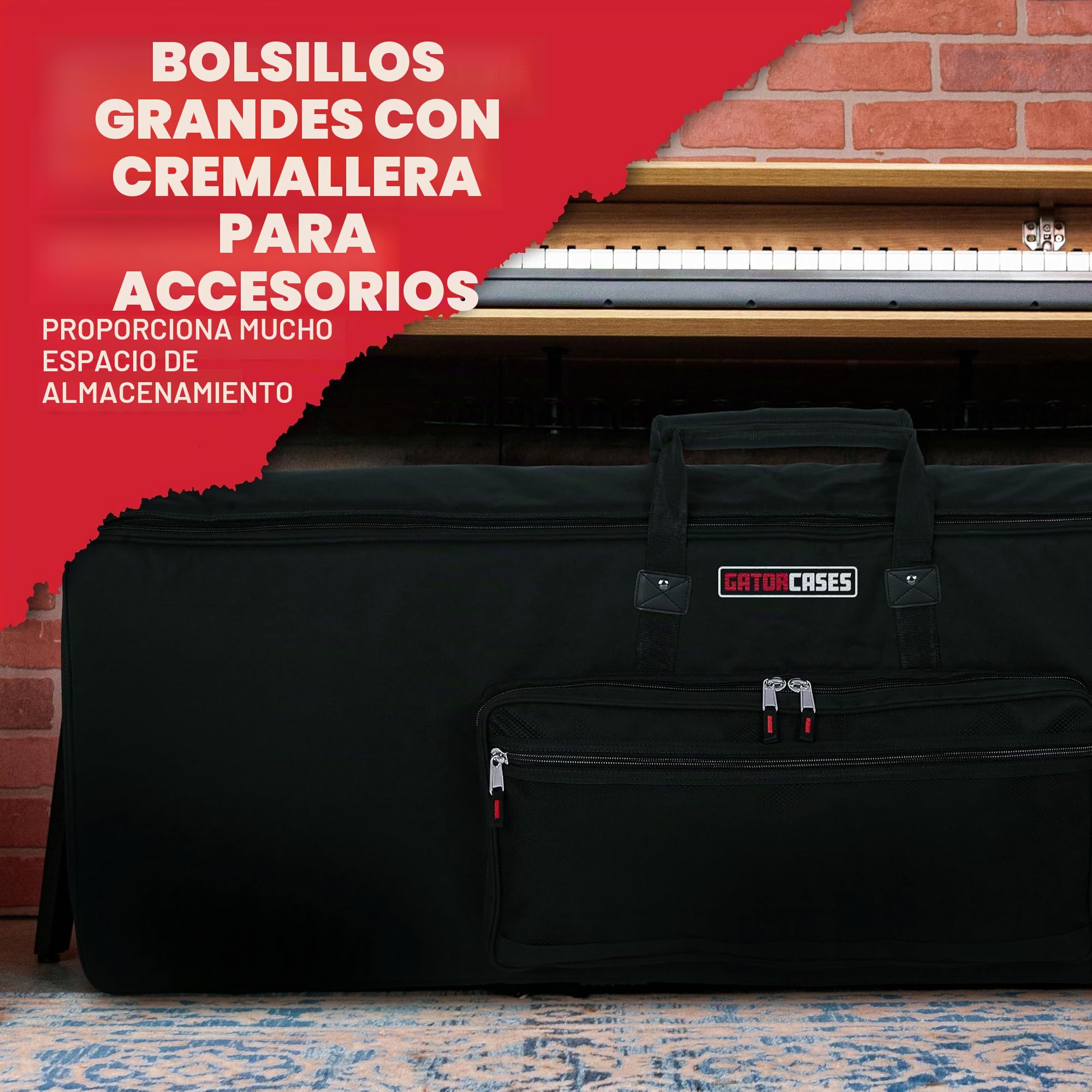 Gator Cases Funda Gig Bag Acolchada para Teclado, Se Adapta a Teclados de 61 Notas; (GKB-61)