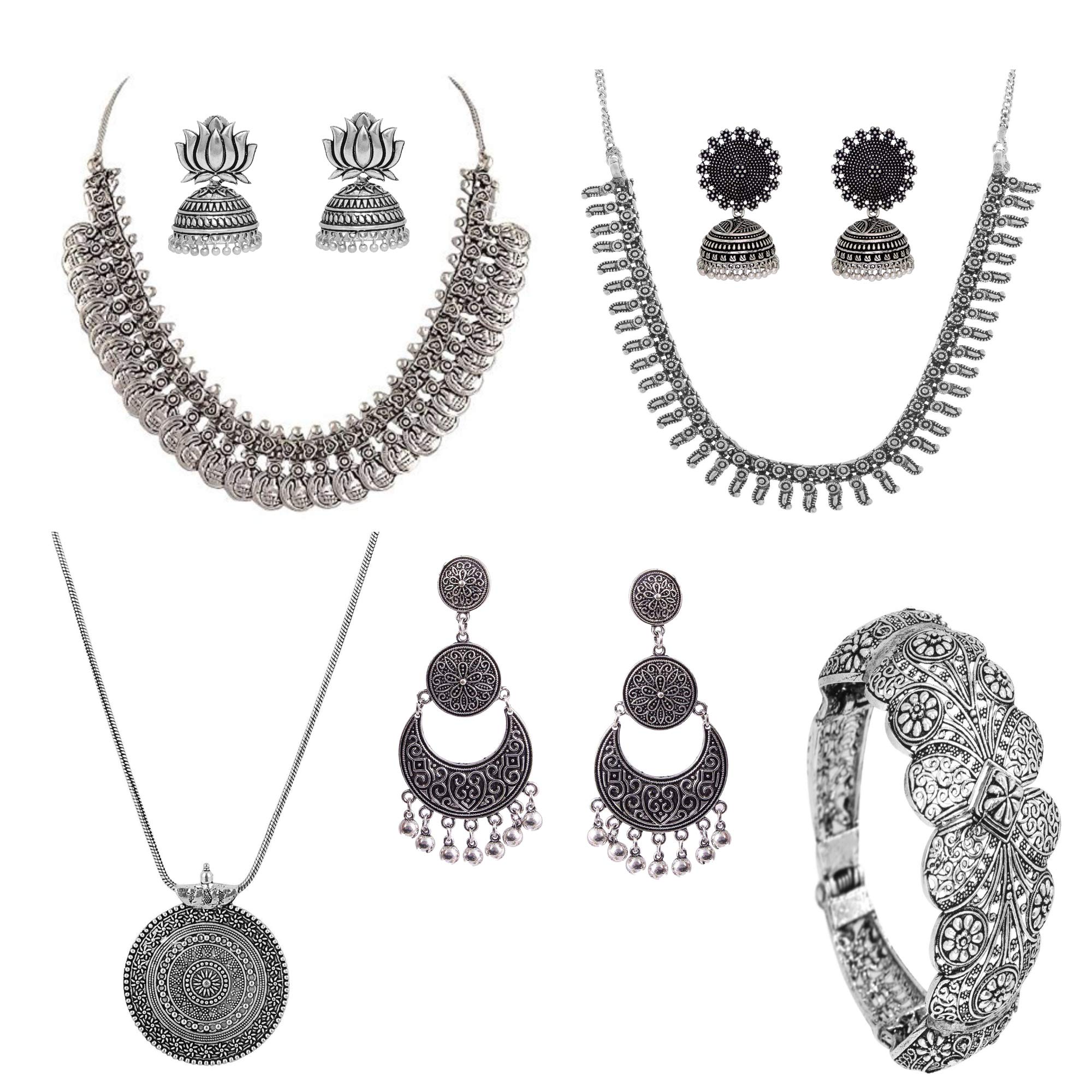 Pendant Oxidised Jewellery Set Combo 