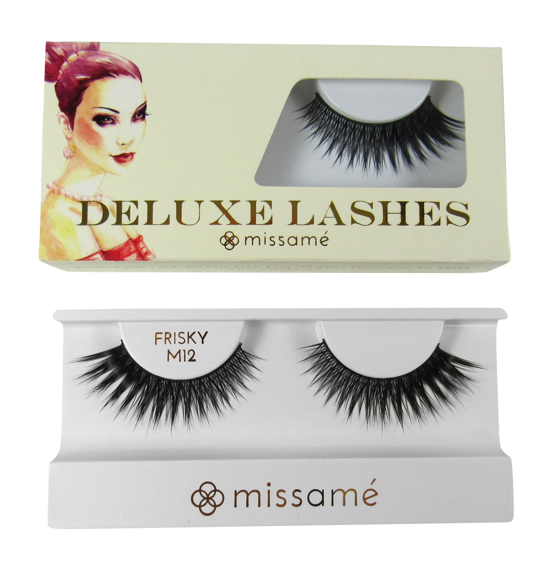 Missam FRISKY Glamour Flare False Eyelashes Set Handmade with Premium Synthetic Fibers Black 1 Pair Strip Lash Lashes
