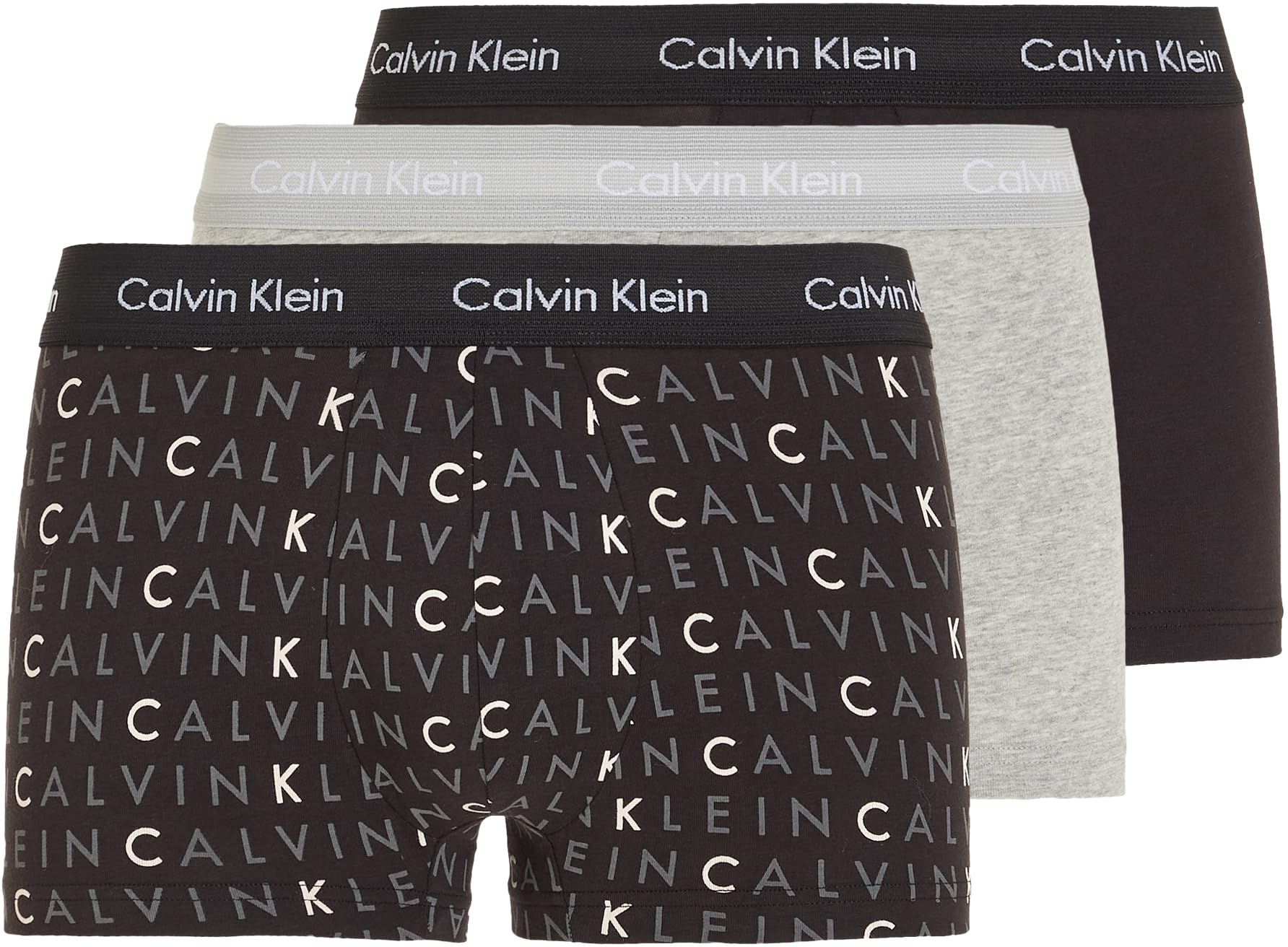 Calvin Klein Men's 3 Pack Low Rise Trunks - Cotton Stretch Boxers
