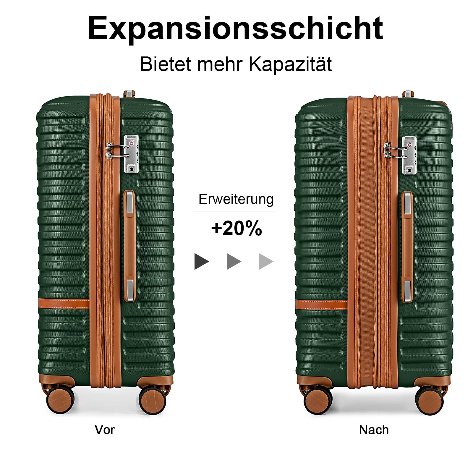 Joyway Set de Valises, 5 Pièces Valise de Voyage, Bagages Cabine à Grand Espace, roulettes à 360°, Serrure TSA et Compartiments Intérieurs, Incluant 1 Sac à Bandoulière et 1 Sac