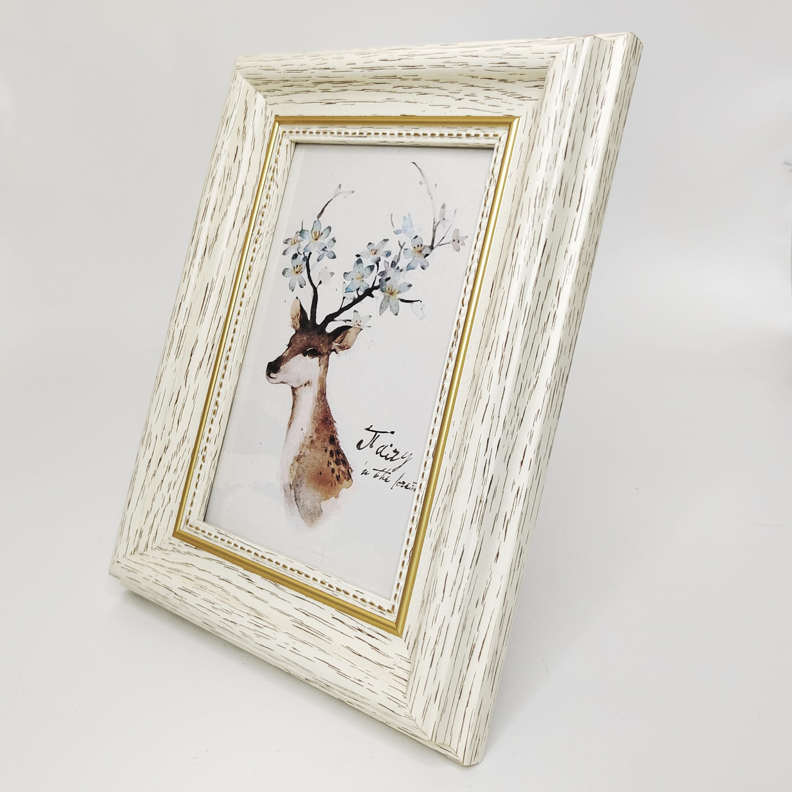 Amazon.co.jp: FRAMEWOLD 5x7 写真フレーム ホワイト (クリーム色