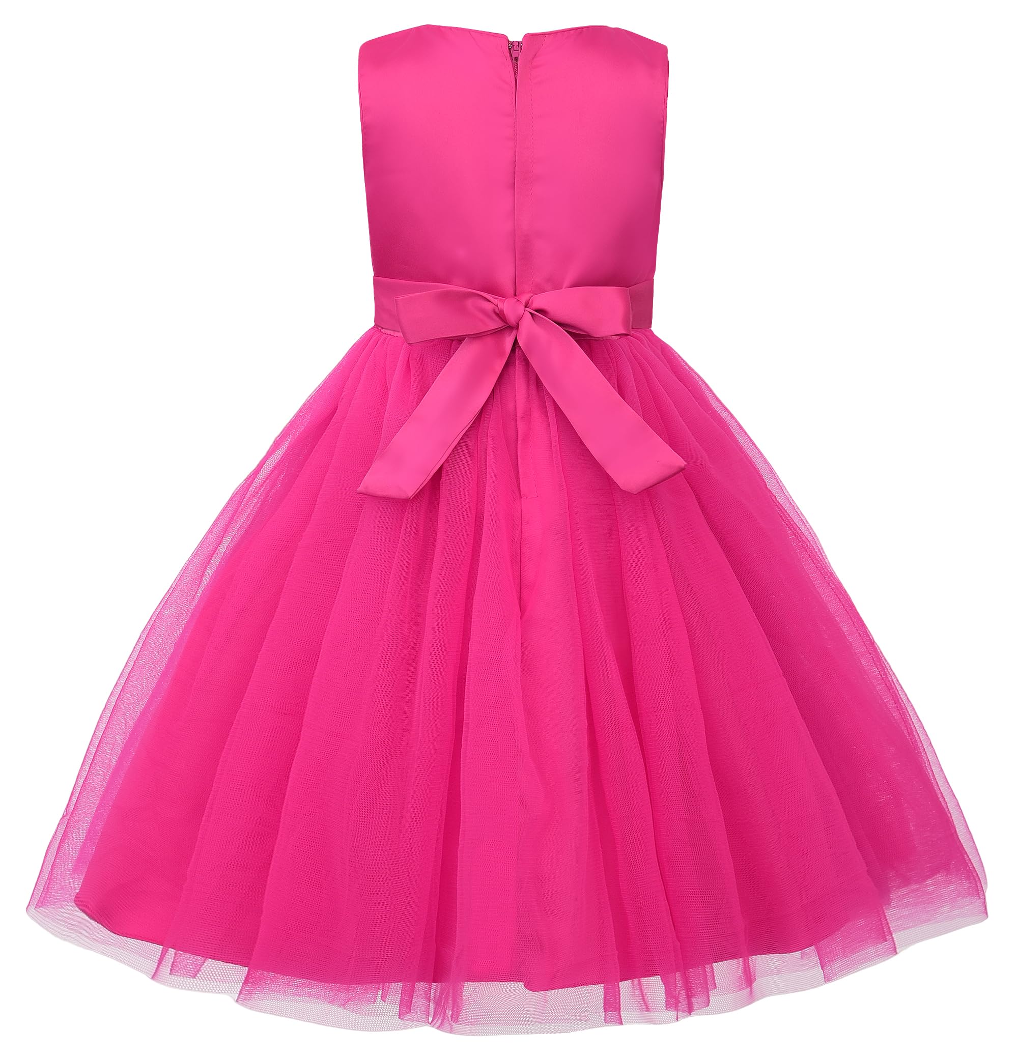 JerrisApparel Petite Fille Paillette Fête Fleur Robe de Cérémonie Bal Banquet Tulle