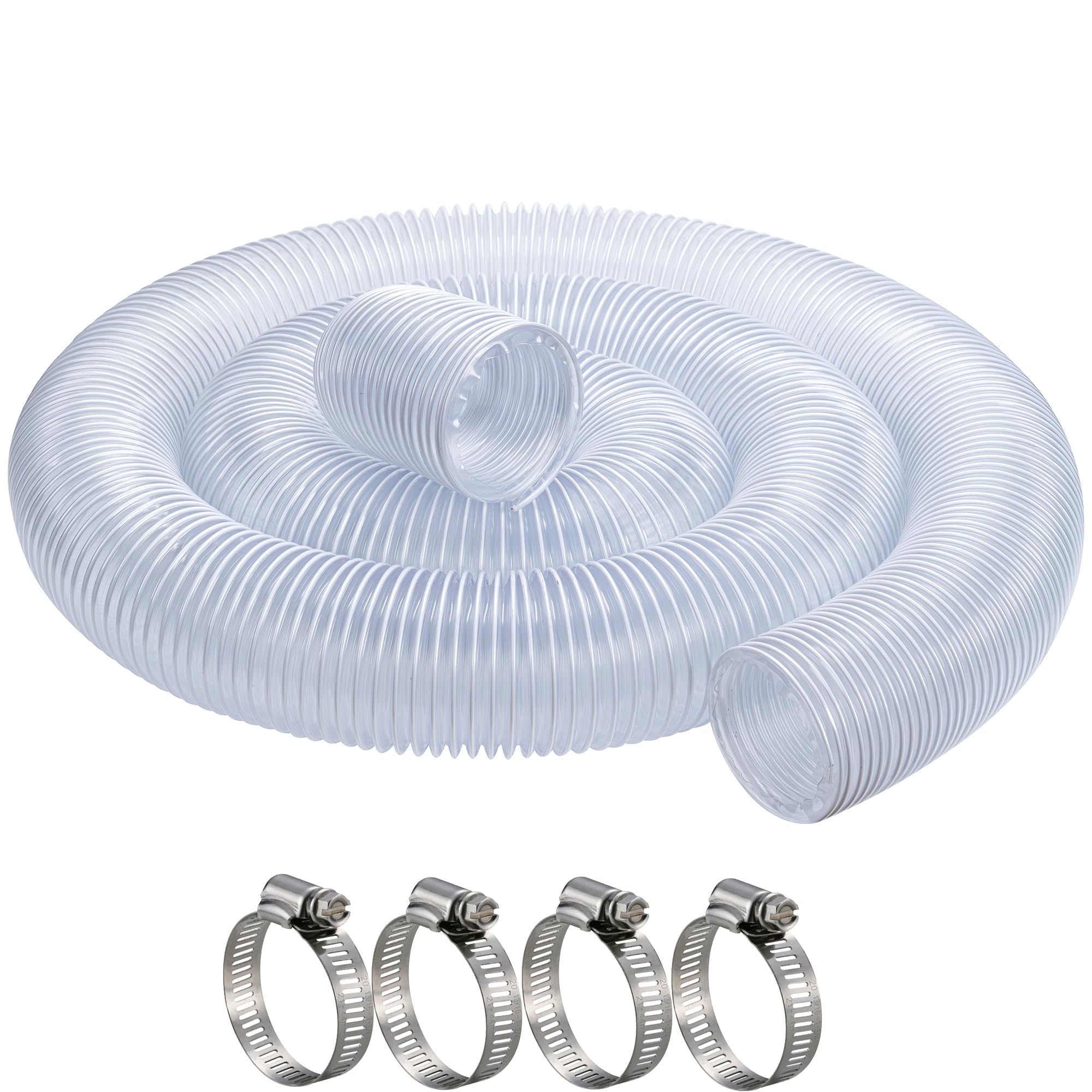 Manguera de recogida de polvo resistente de 4 pulgadas a 5 pies de grosor, manguera colectora de humos de PVC con alambre de acero en espiral, mangueras colectoras de conductos transparentes flexibles