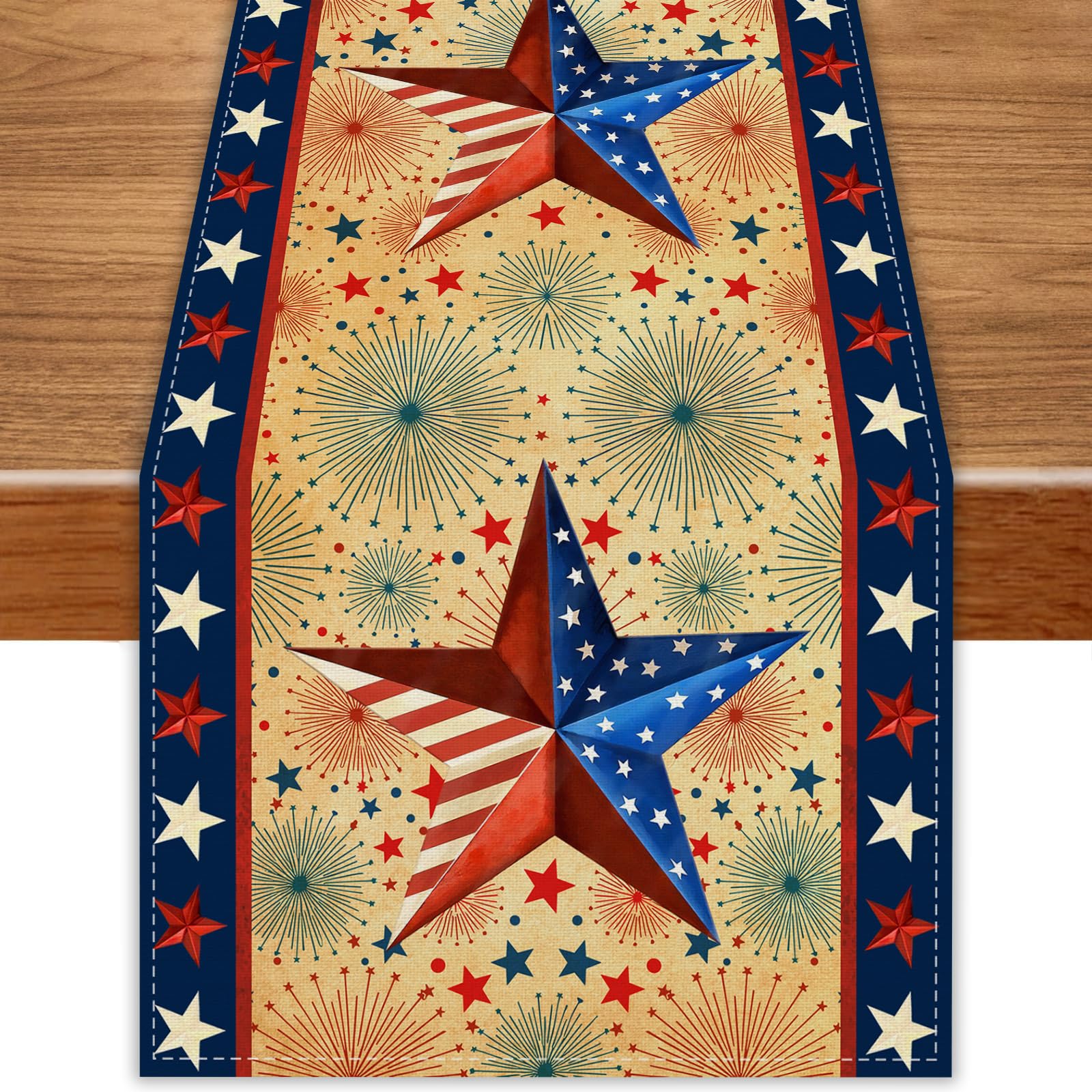 Photo 1 of FARMNALL Stars Stripes Patriotic Table Runner 72 Inches