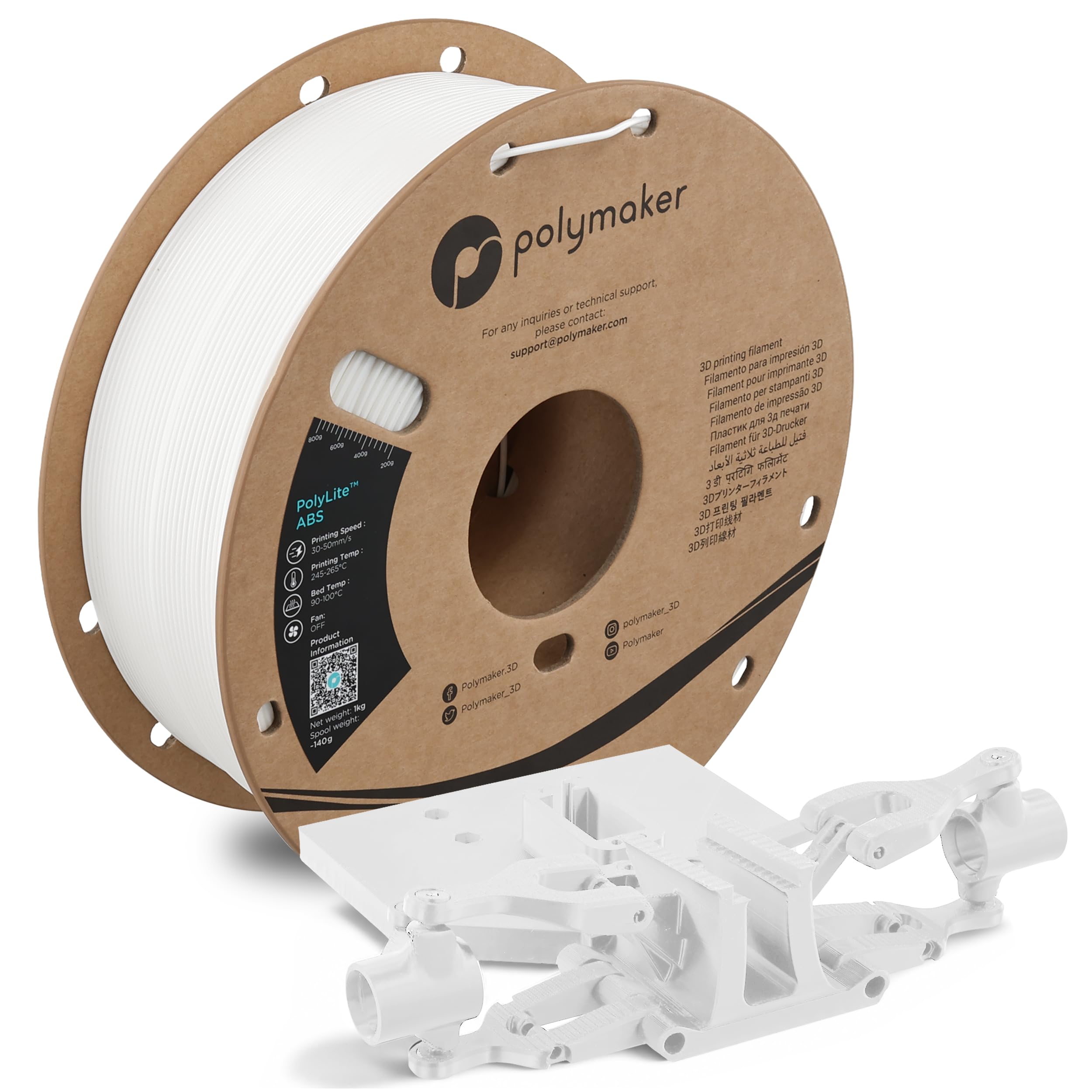 Polymaker PolyLite ABS Weiß - 1,75mm - 1kg