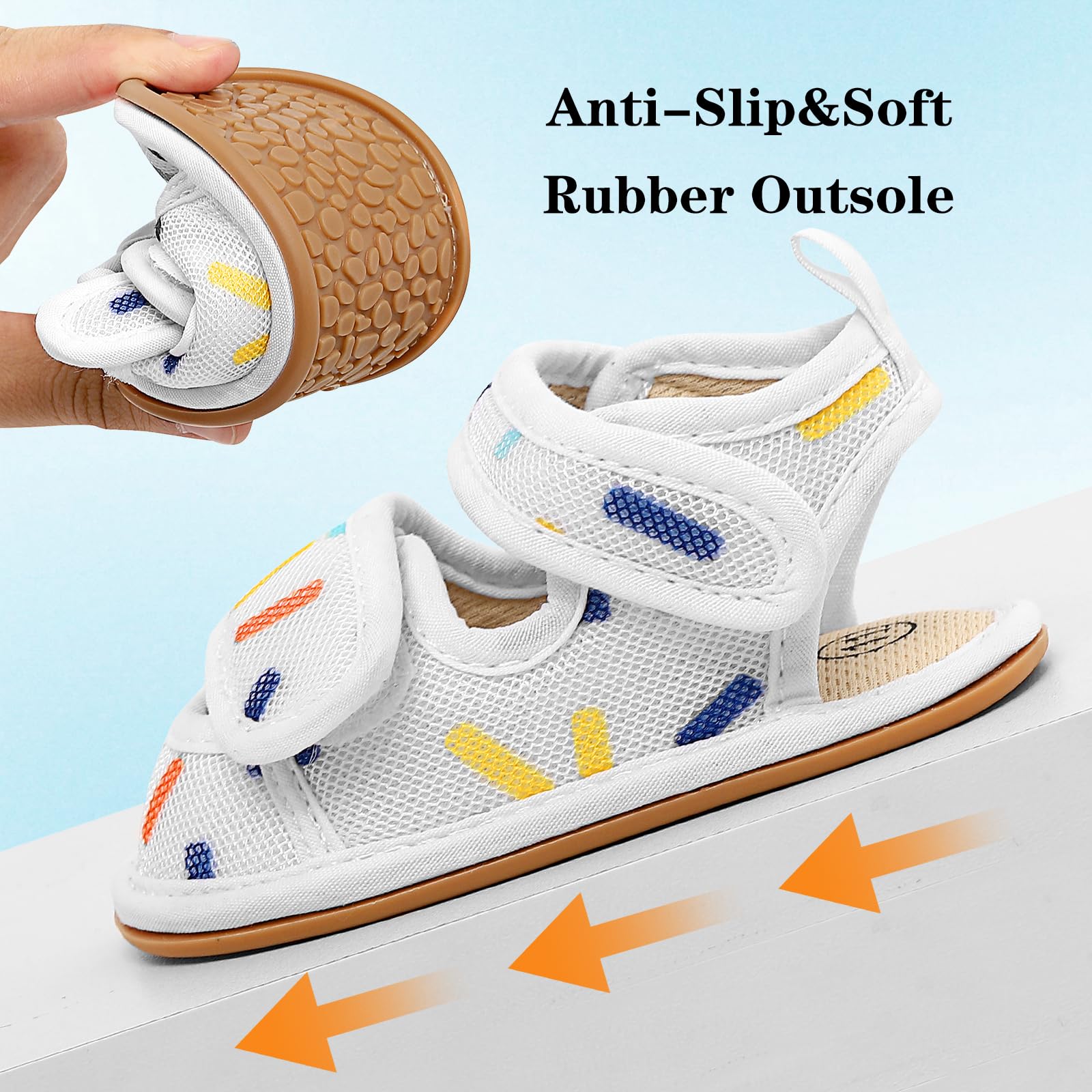 MK MATT KEELY Sandali Neonato Scarpe Primi Passi Estive Sandali Maglia Punta Chiusa Bambino con Suole Morbido Antiscivolo