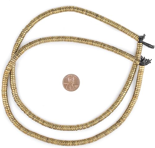 Miniatura 2 de TheBeadChest - Cuentas de disco de serpiente de latón de 0.236 pulgadas, hebra completa de espaciadores de metal de calidad para diseño de joyas de