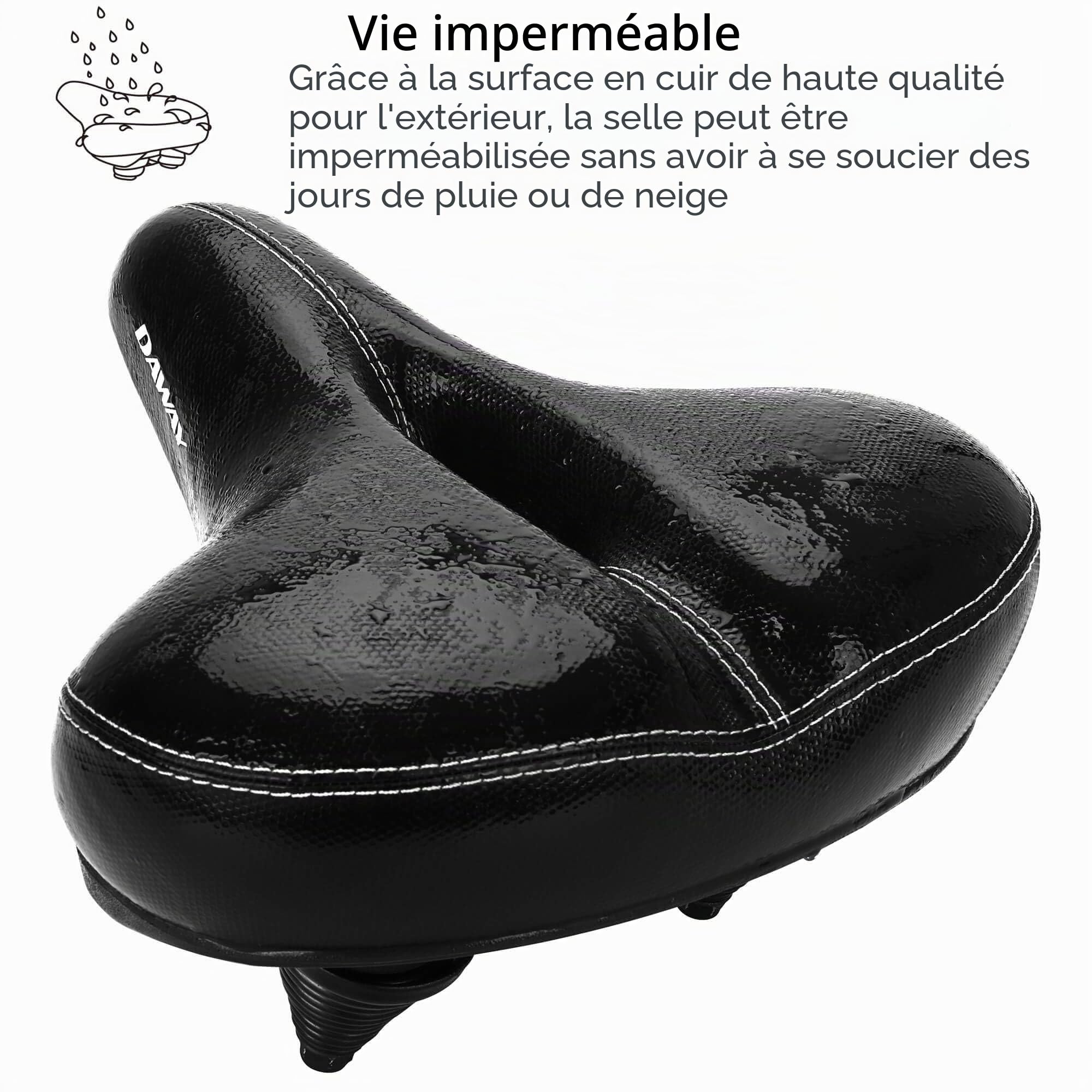 DAWAY C30 Selle de vélo surdimensionnée Confortable - Compatible avec Les vélos Peloton, d'exercice, de Montagne ou de Route, Remplacement de Selle de vélo Extra Large pour Homme Femme Confort
