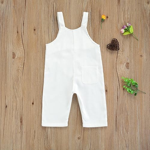 Miniatura 5 de Pantalones de pana con tirantes para bebé, trajes de otoño de color liso, overoles con pechera con bolsillos