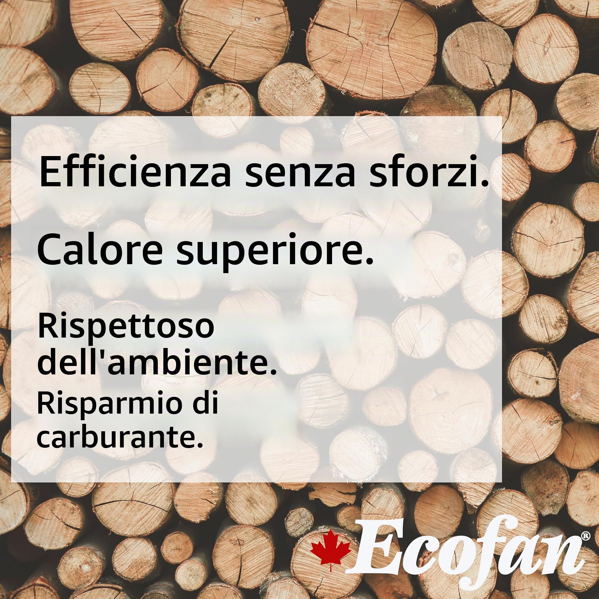 Ecofan 800CAXBX - Ventola per stufa a legna alimentata a calore, colore: nero, bilingue