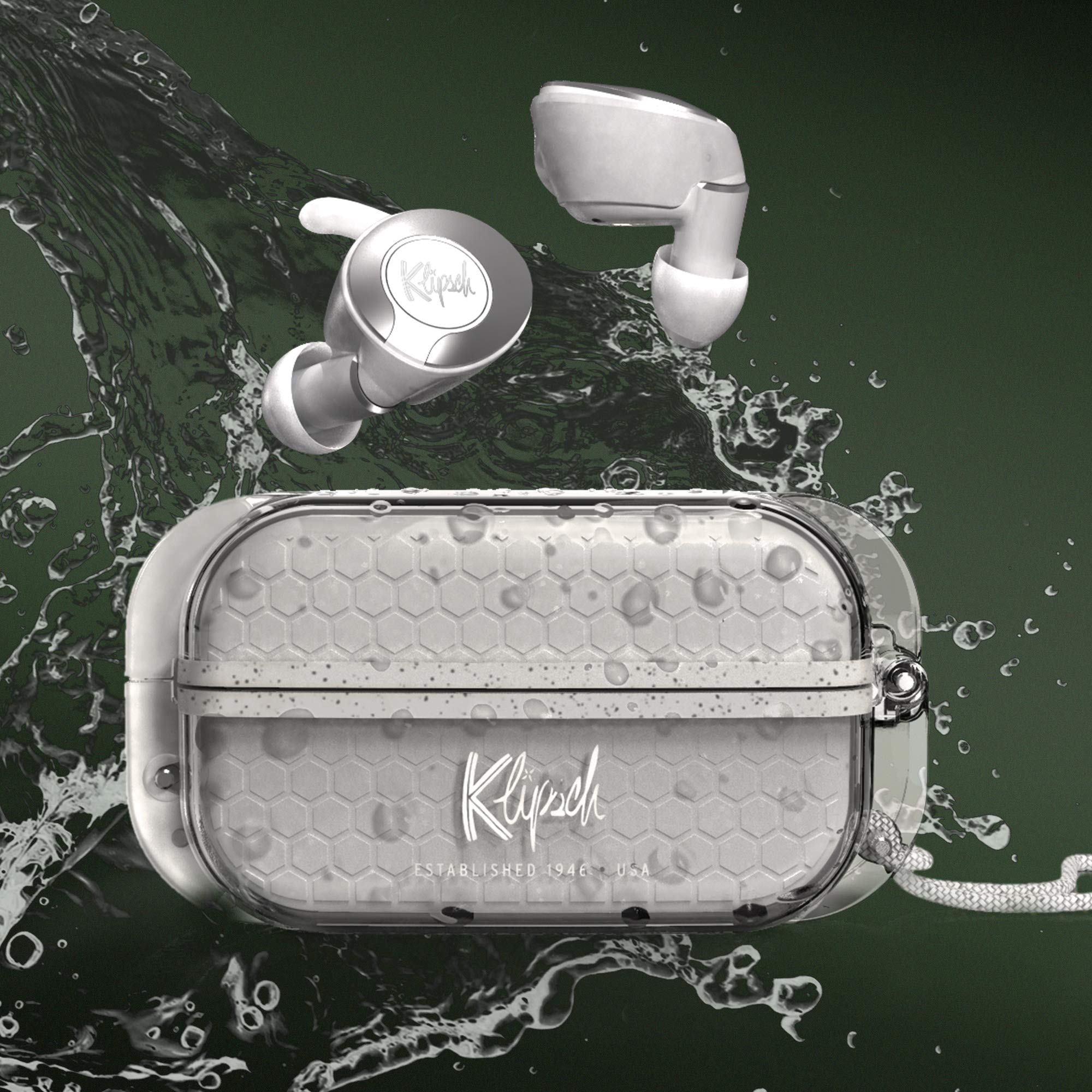 Klipsch T5 II True Wireless Sport Gris - Auriculares inalámbricos para Deporte Bluetooth 5.0, Control Táctil, InEar, Control de Llamadas, Resisteme a Humedad y Sudor, Gris